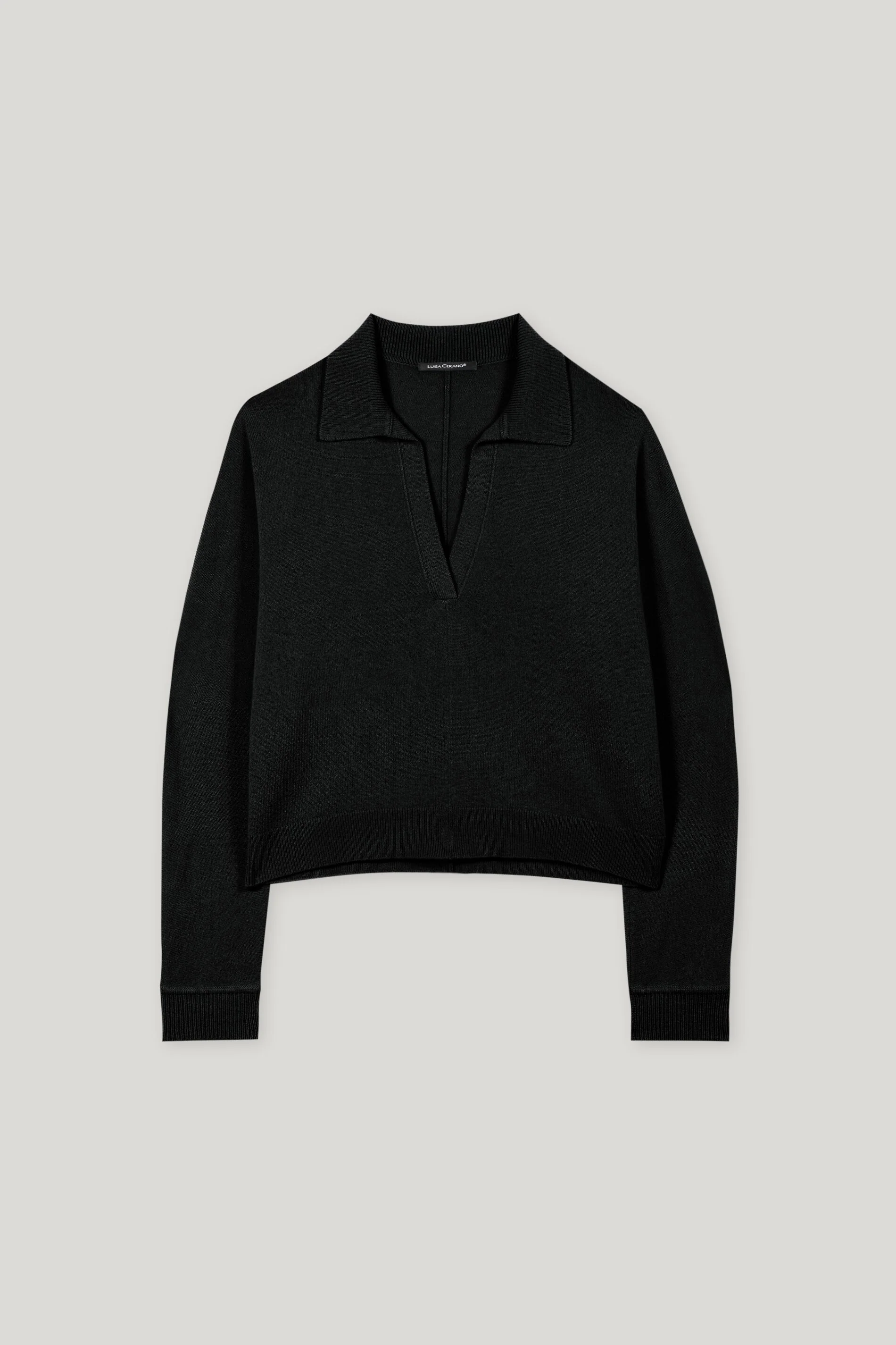 Polo-Shirt aus Kaschmir-Mix - deep black - Standard - Image 5