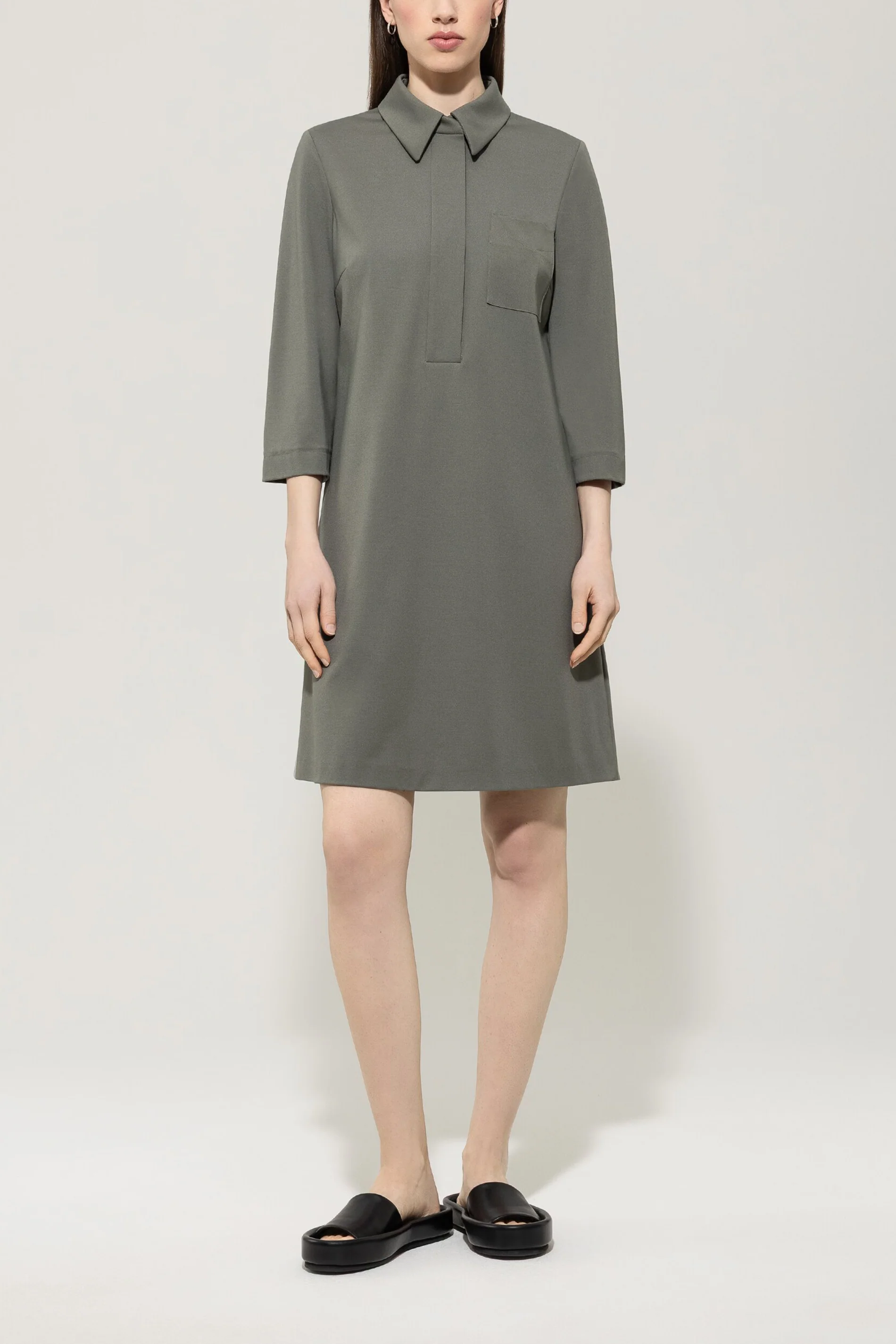 Polokleid aus Punto-Milano - cool khaki - Standard