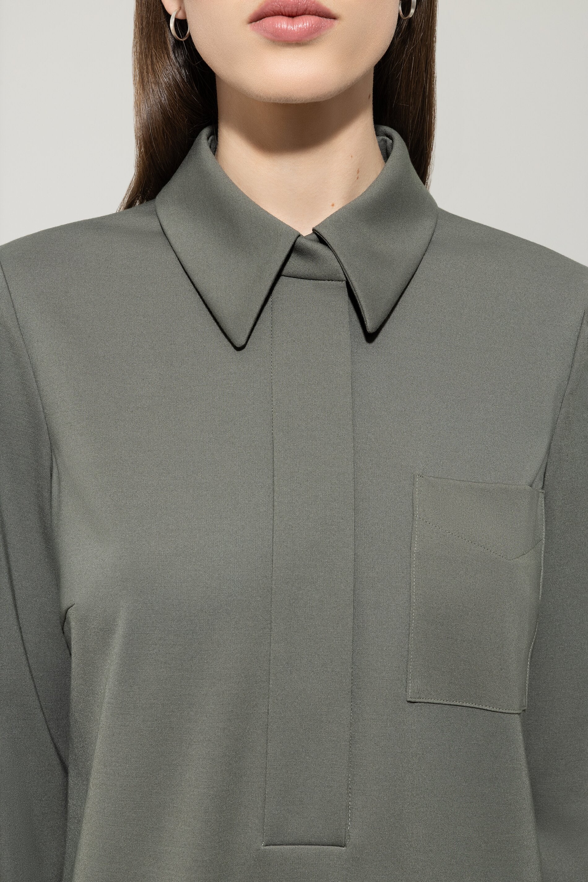 Polokleid aus Punto-Milano - cool khaki - Standard - Image 4