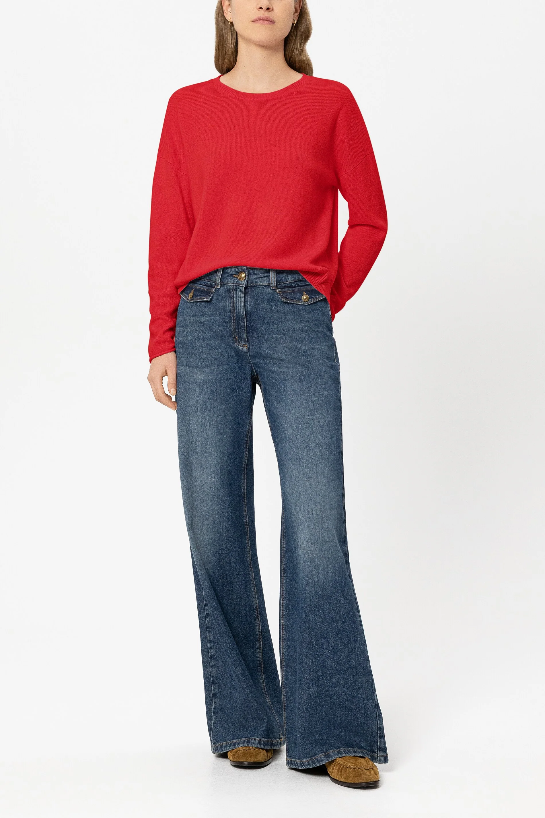 Pullover aus Kaschmir-Mix - cherry red - Standard
