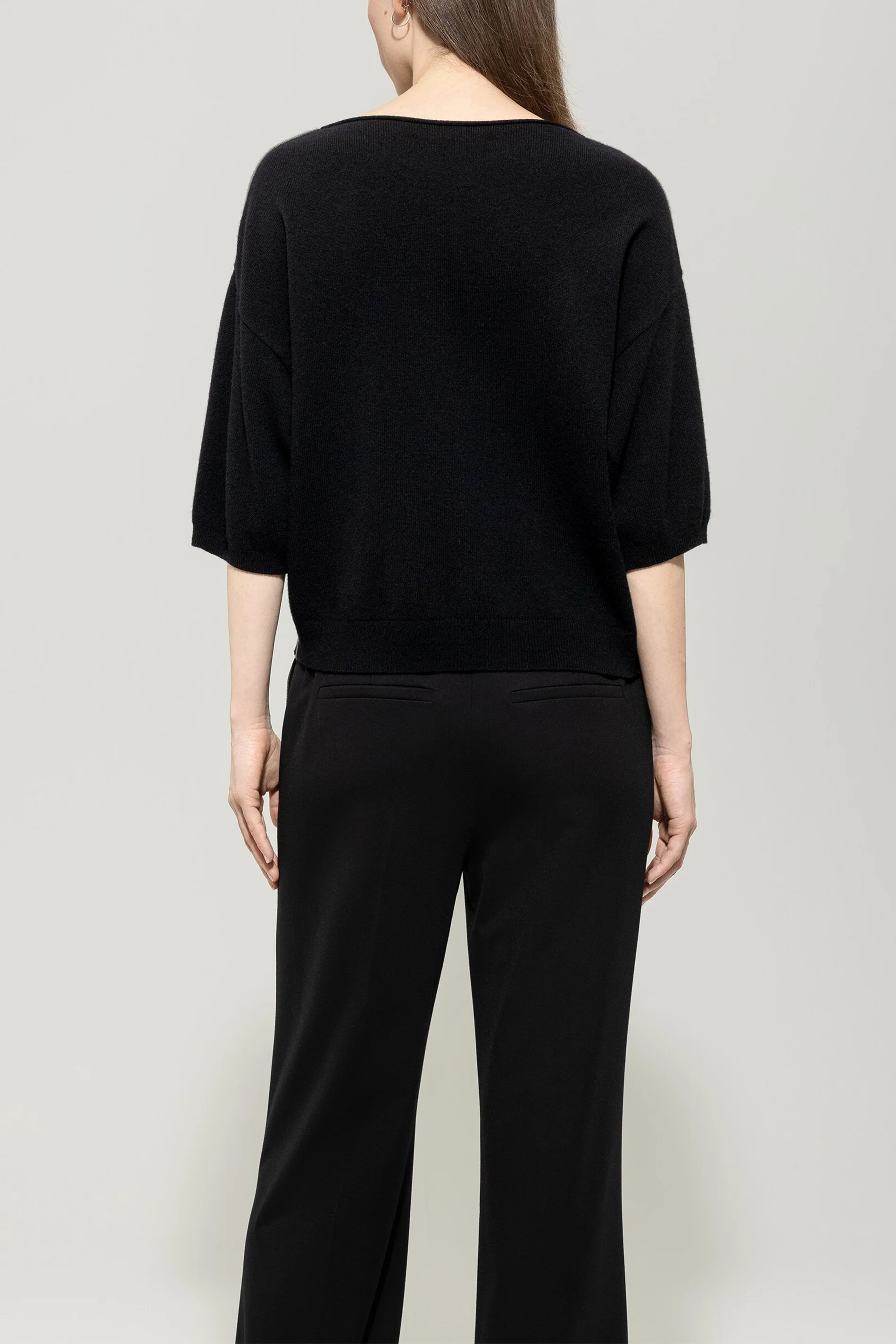 Pullover aus Kaschmir-Mix - deep black / cool khaki - Standard - Image 3