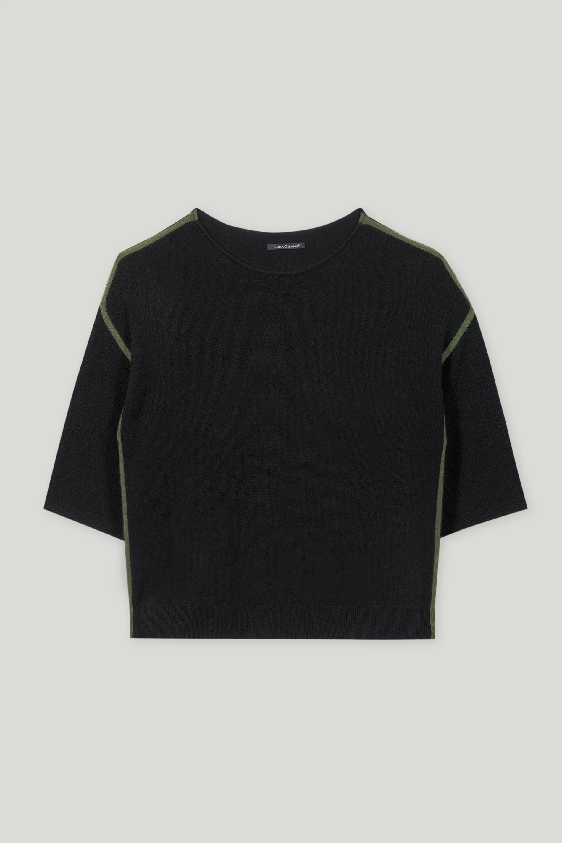 Pullover aus Kaschmir-Mix - deep black / cool khaki - Standard - Image 5
