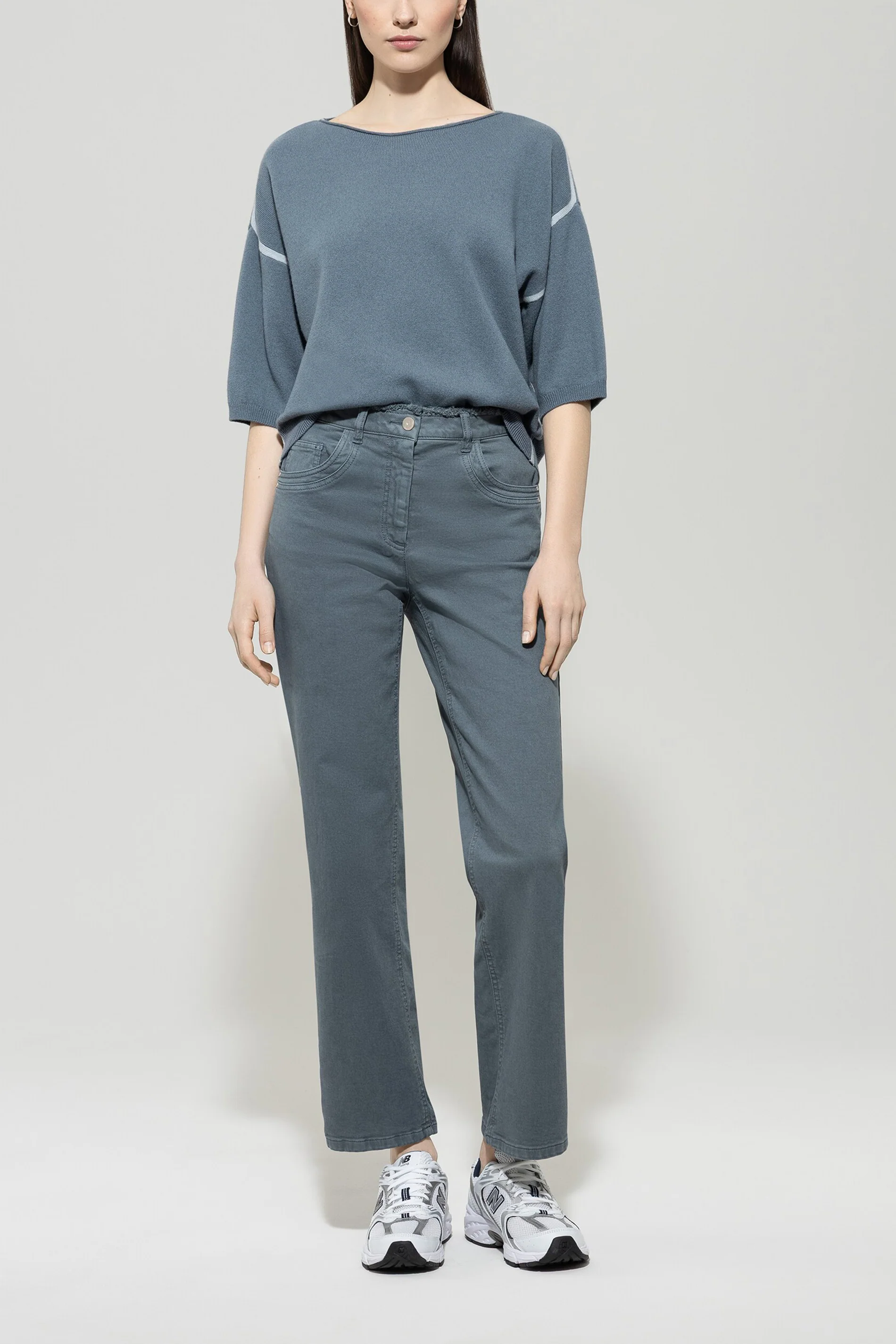 Pullover aus Kaschmir-Mix - greyish blue / light blue - Standard