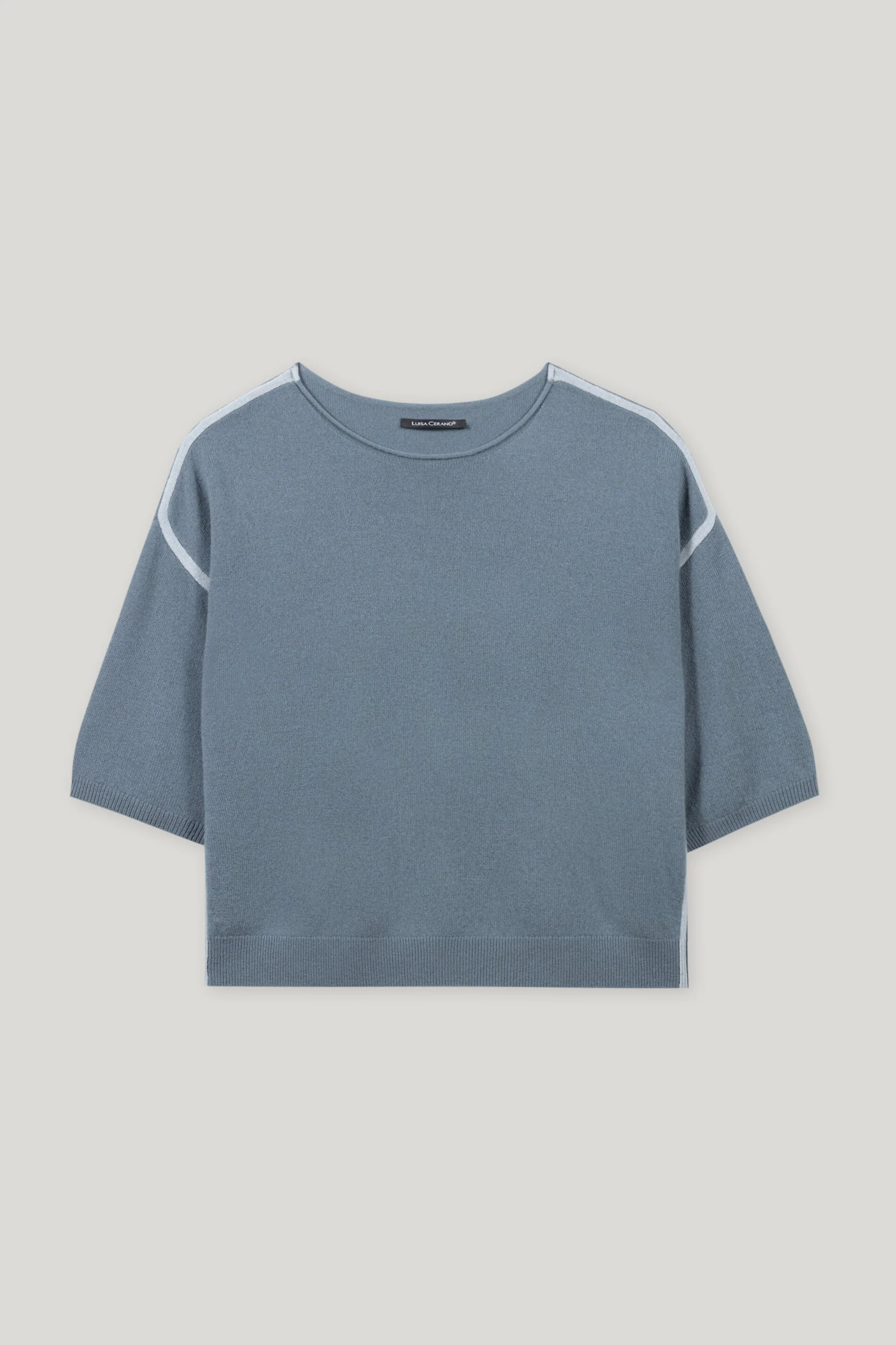 Pullover aus Kaschmir-Mix - greyish blue / light blue - Standard - Image 5