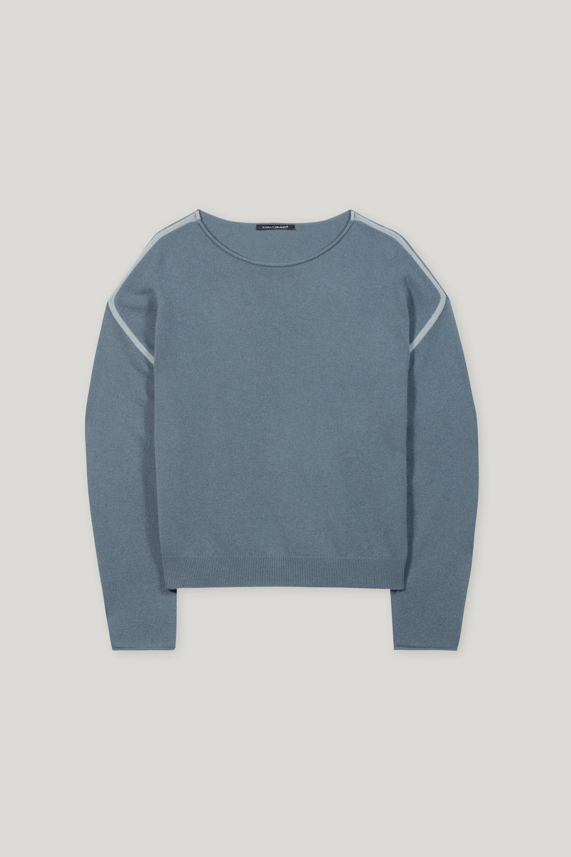 Pullover aus Kaschmir-Mix - greyish blue / light blue - Standard - Image 5