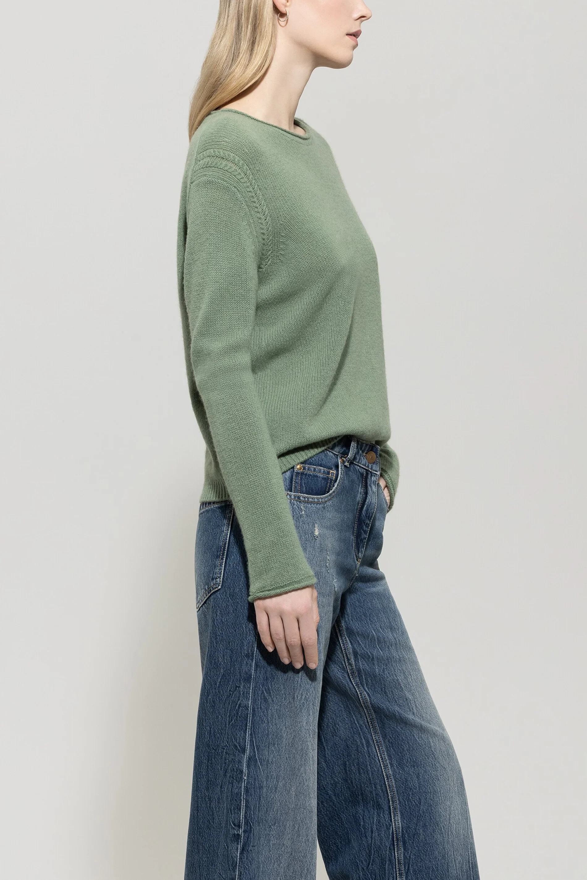 Pullover aus Kaschmir-Mix - salbei - Standard - Image 2