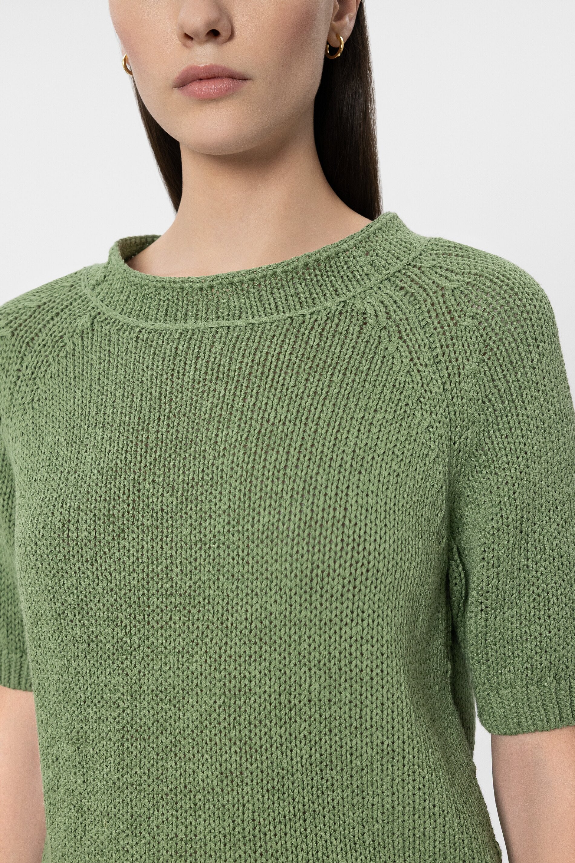 Pullover aus Leinen-Mix - moss green - Standard - Image 4