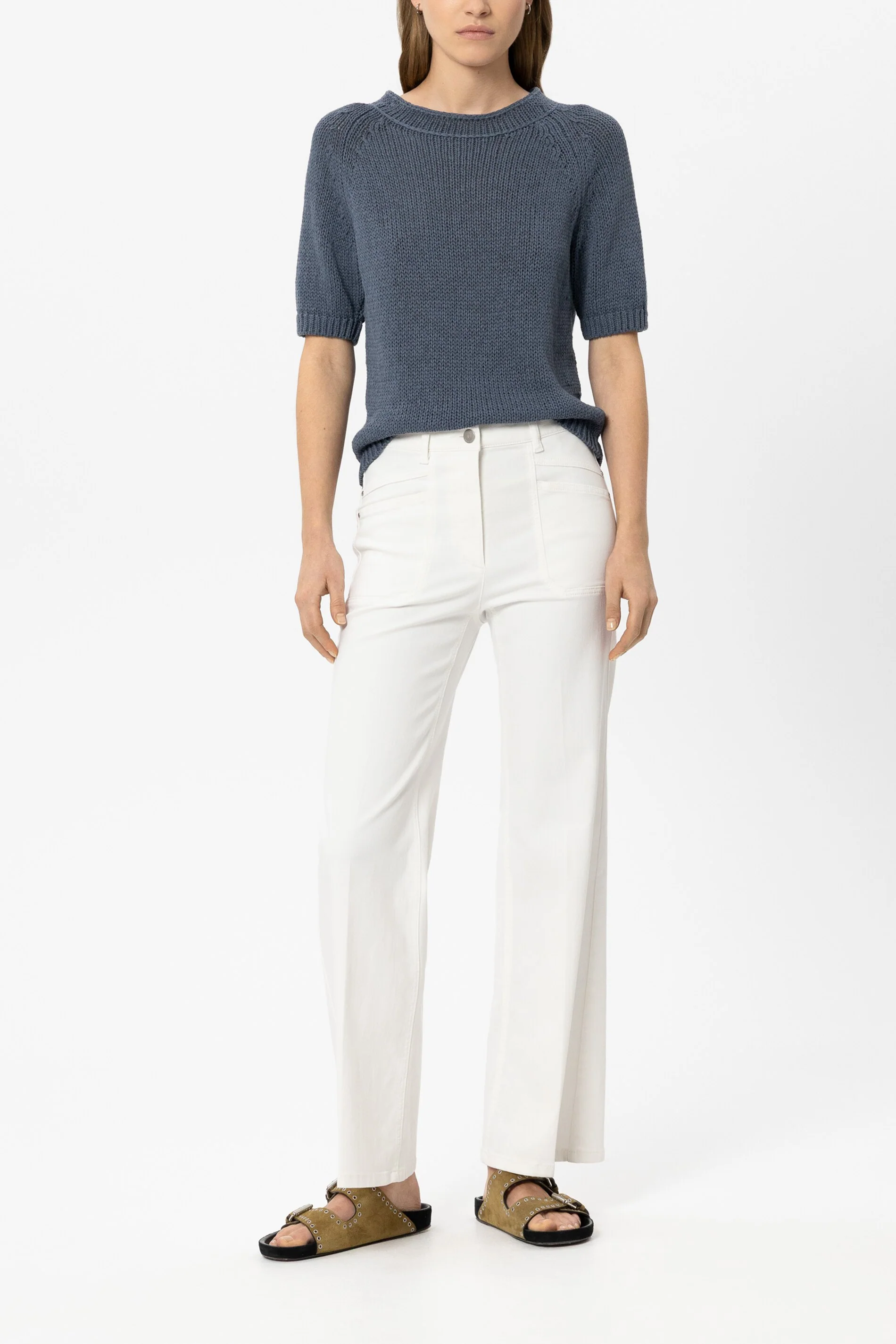 Pullover aus Leinen-Mix - tinted blue - Standard