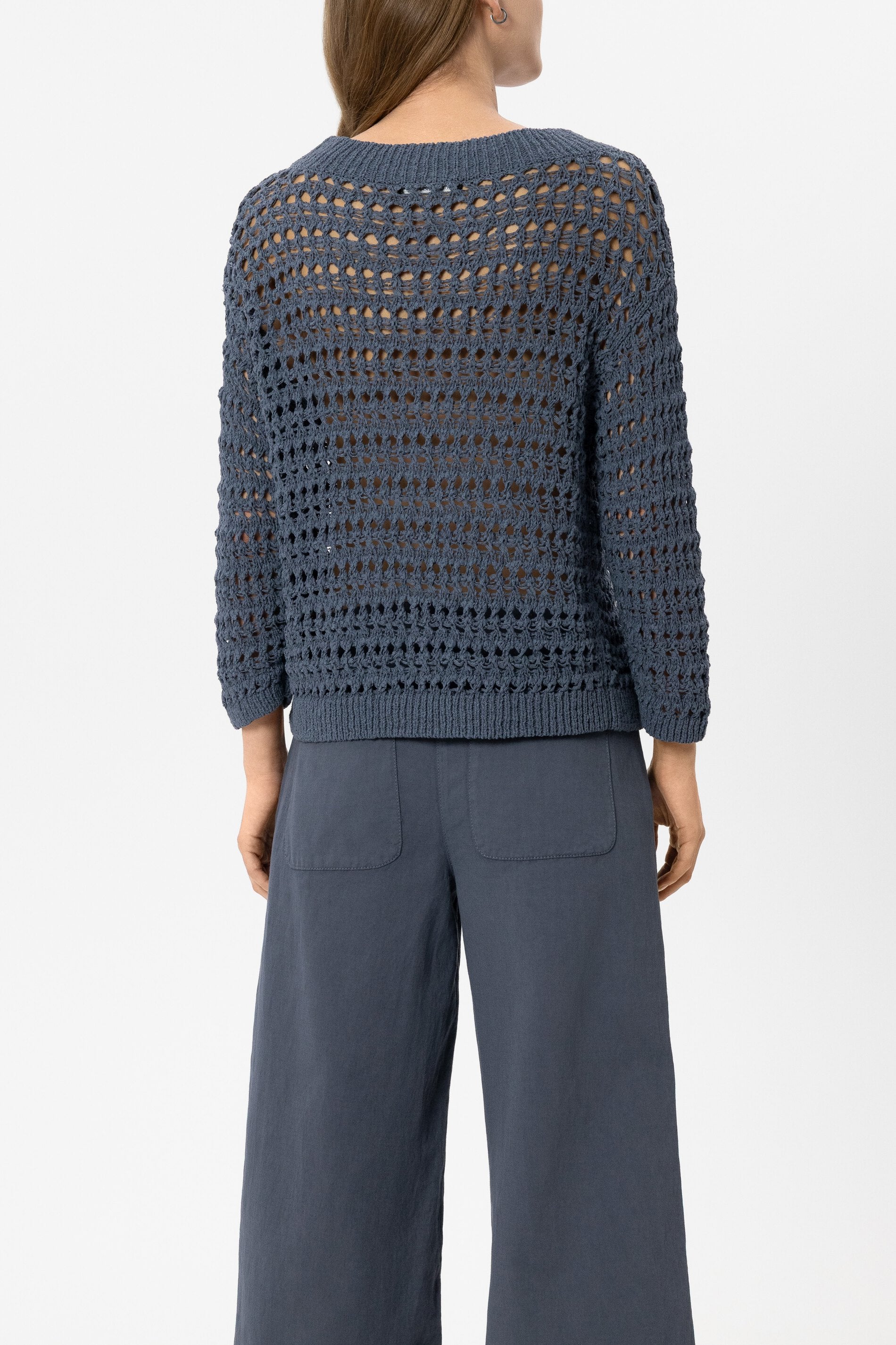 Pullover in Crochet-Optik - tinted blue - Standard - Image 3