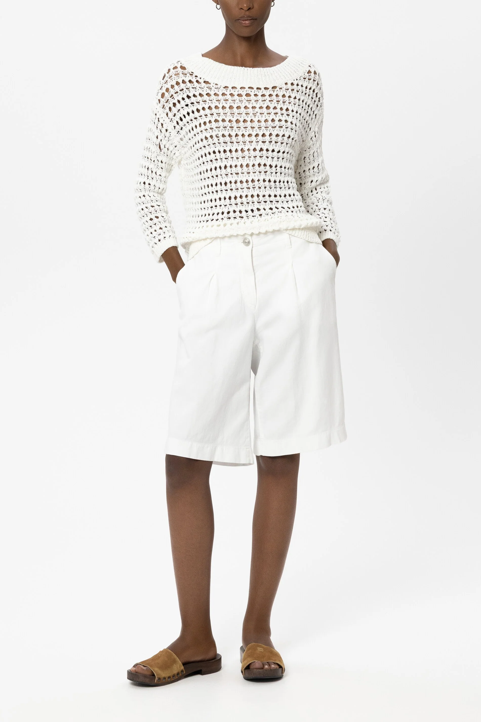 Pullover in Crochet-Optik - white - Standard