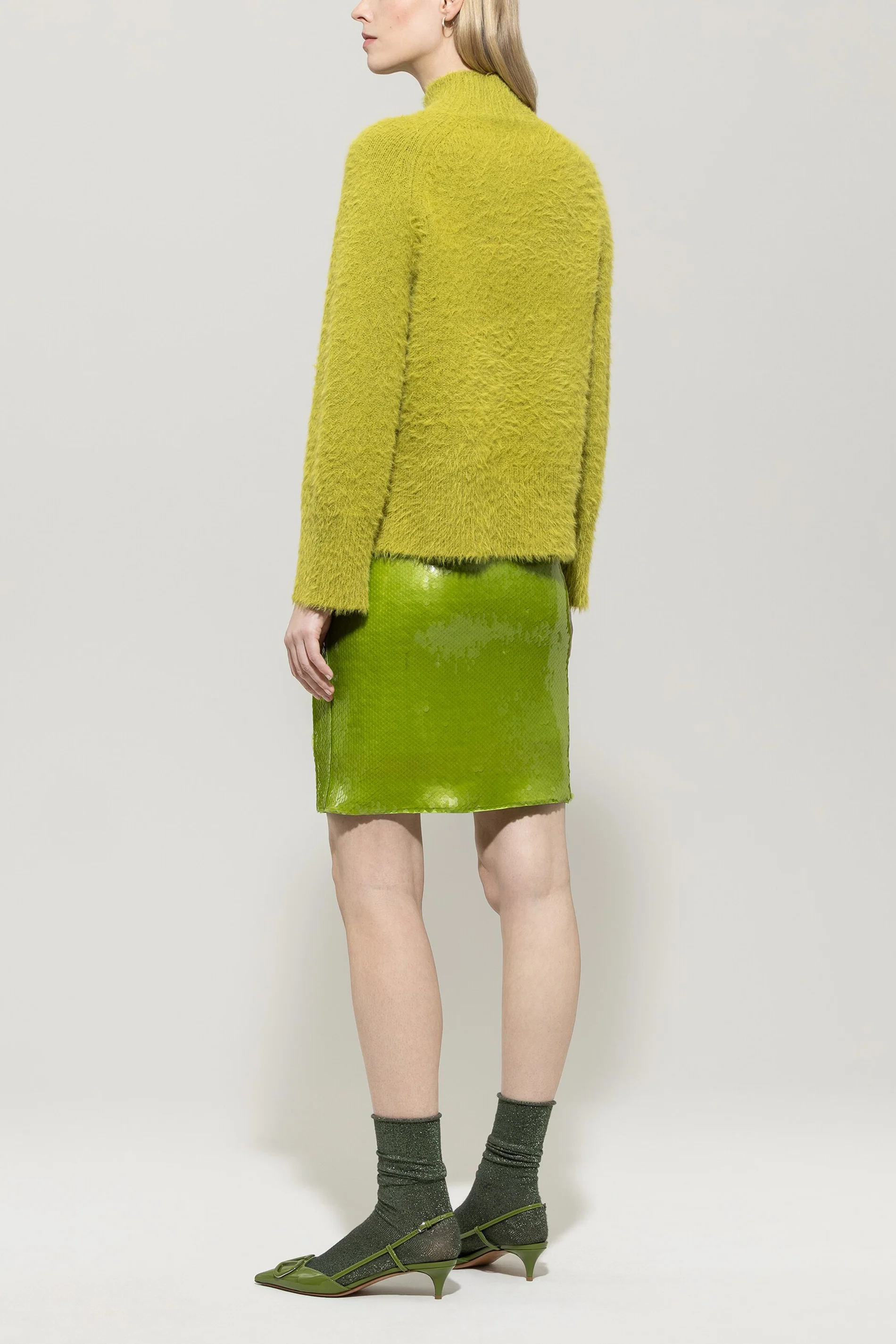 Pullover in Fell-Optik - acid green - Standard - Image 3