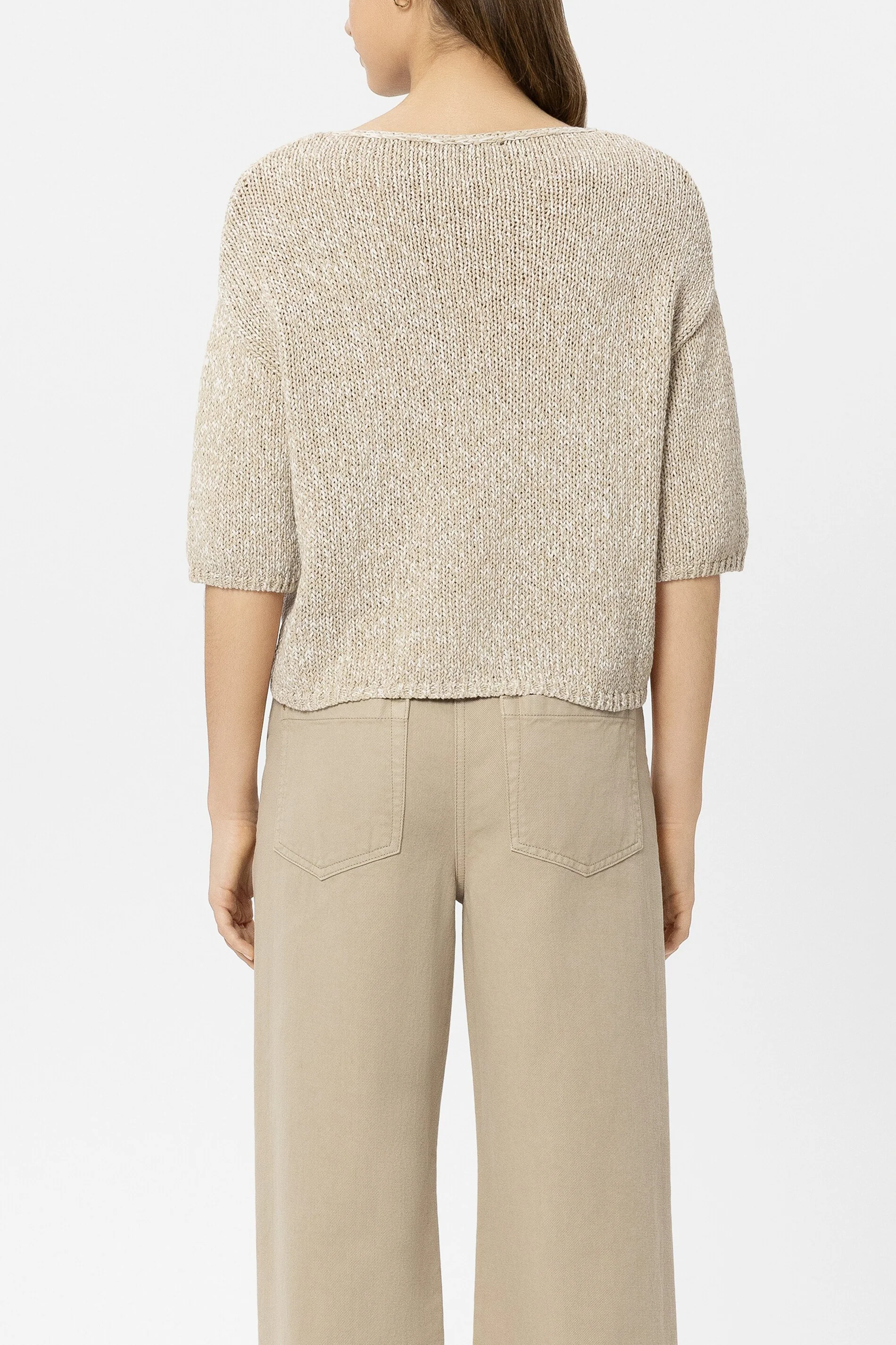 Pullover in Mouliné-Optik - sand - Standard - Image 3