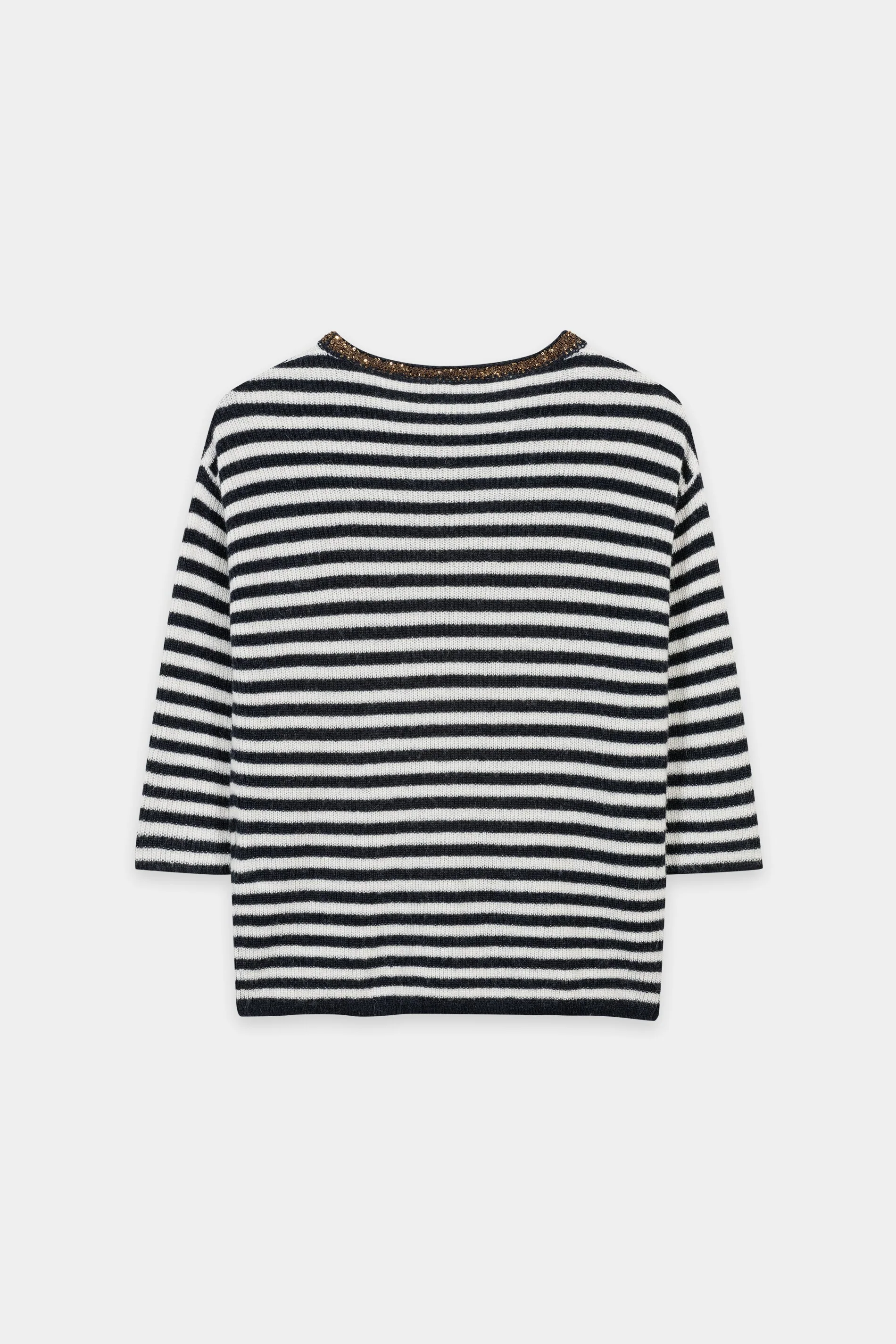 Pullover mit Paillettendetail - navy blue / cream - Standard - Image 6