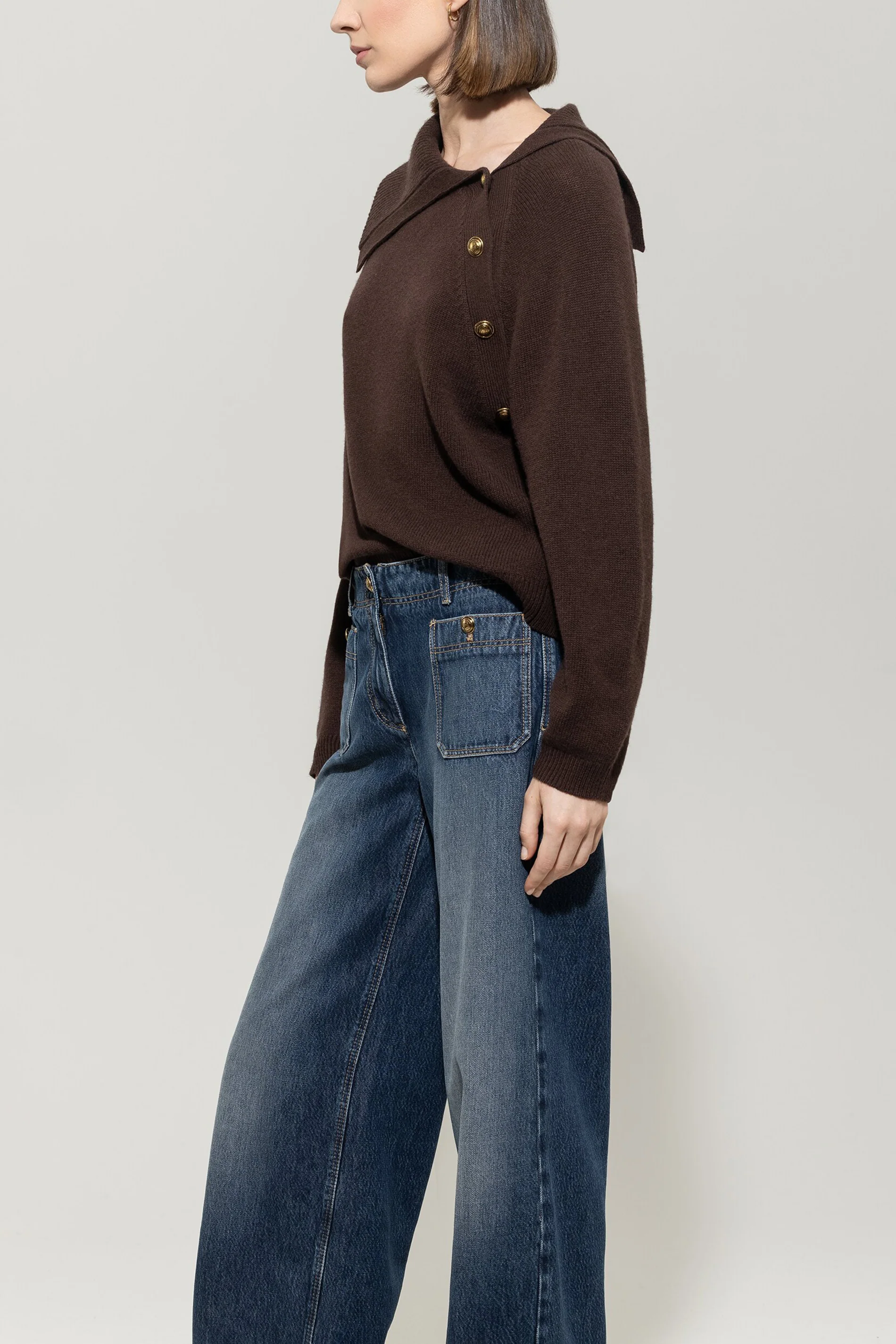 Pullover mit Knopfdetails - espresso - Standard - Image 2
