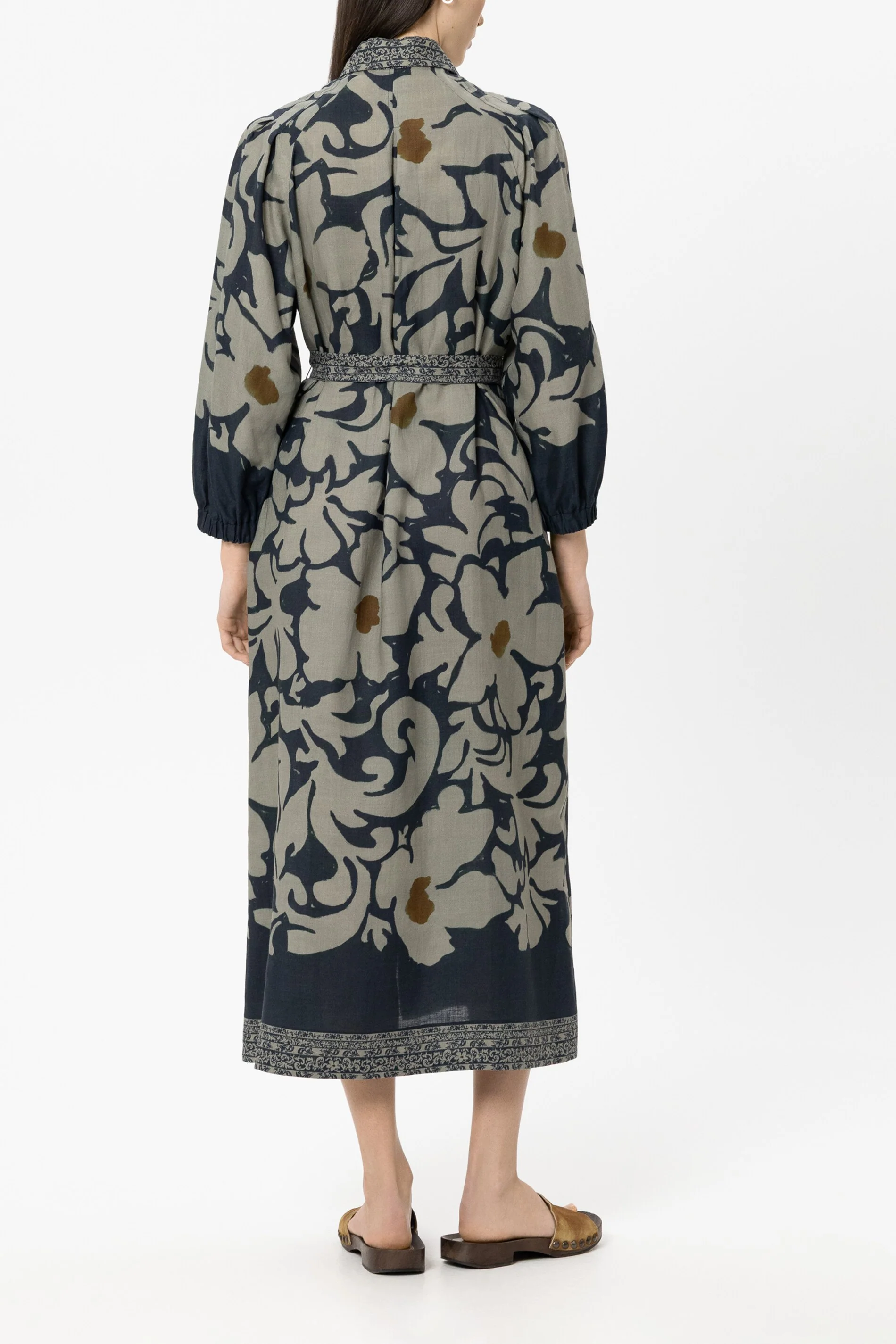 Ramie-Kleid mit Flower-Print - tinted blue / multi - Standard - Image 3