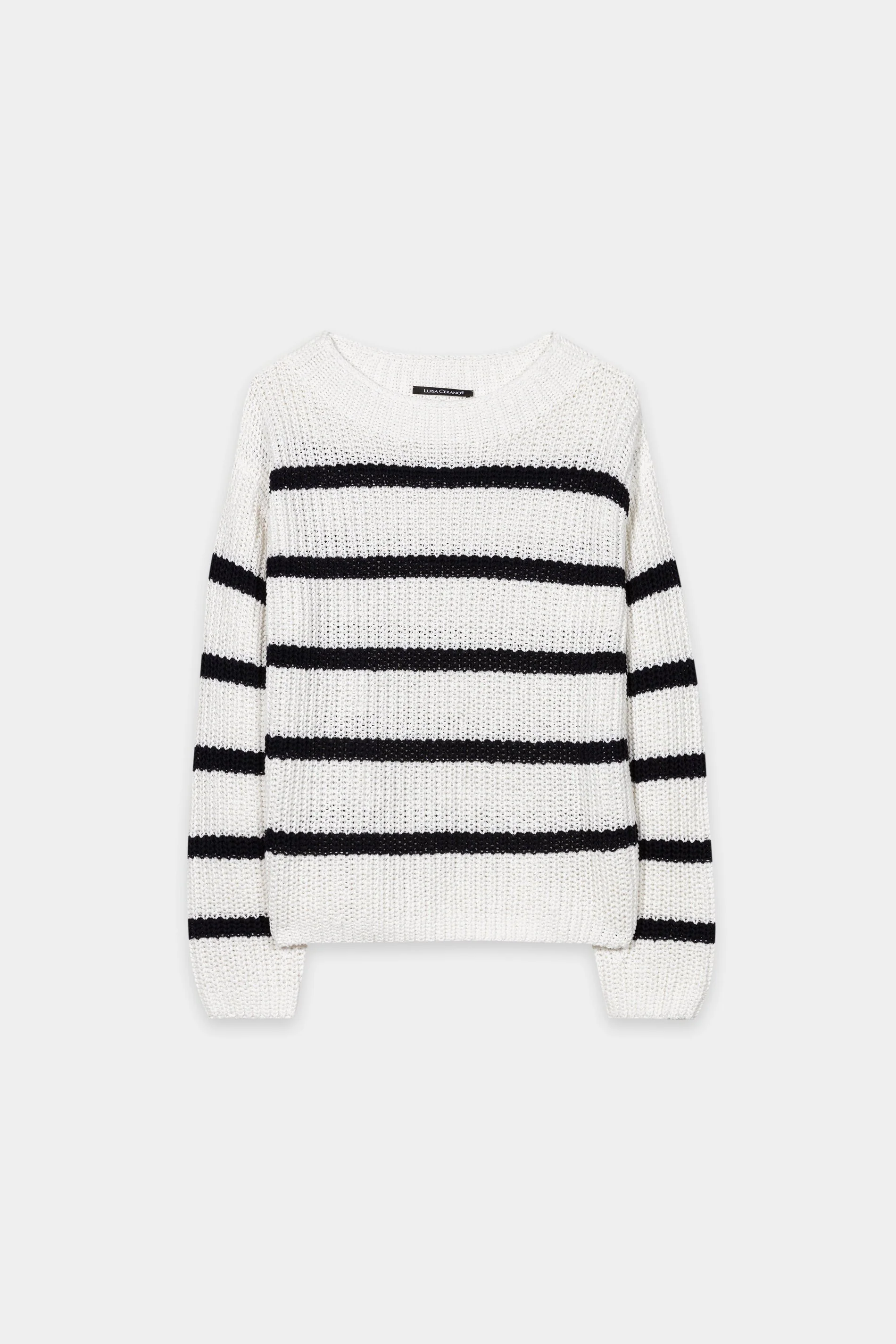 Ringel-Pullover aus Leinen-Mix - cream / navy - Standard - Image 5
