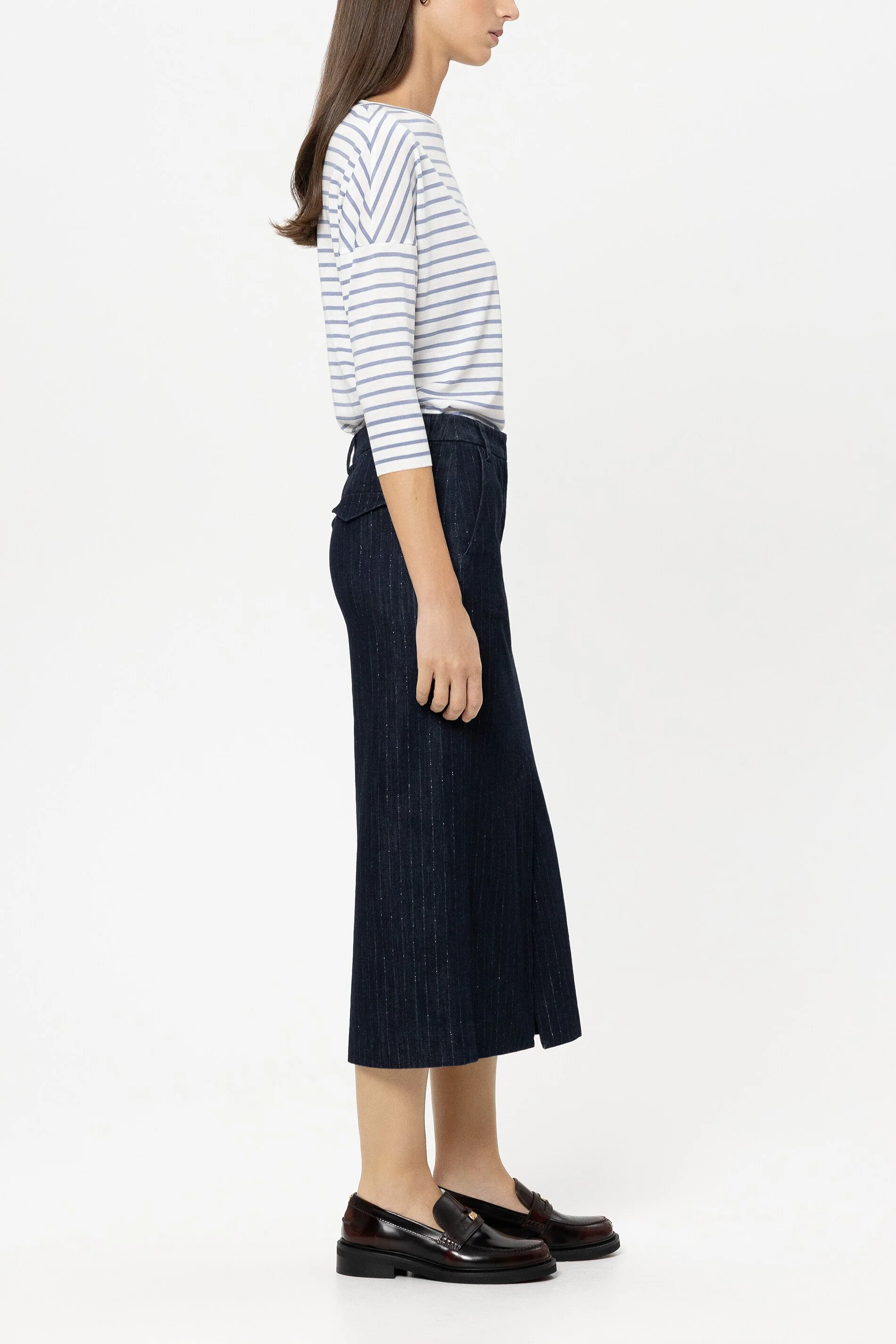 Ringel-Shirt mit Ripp-Details - casual blue / cream - Standard - Image 2
