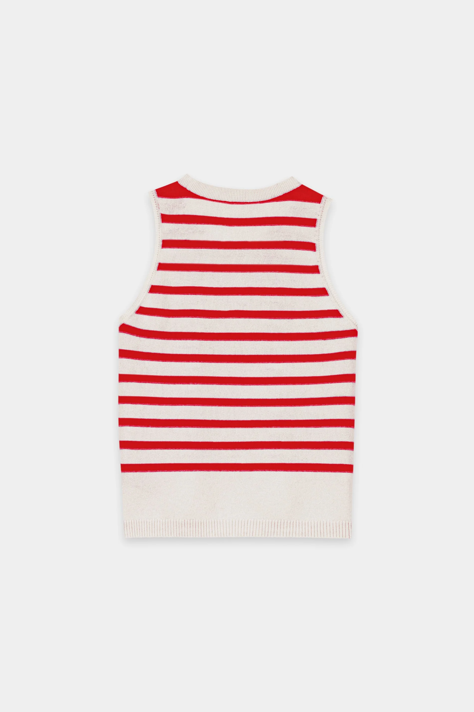 Ringel-Top aus Kaschmir-Mix - cherry red / cream - Standard - Image 6