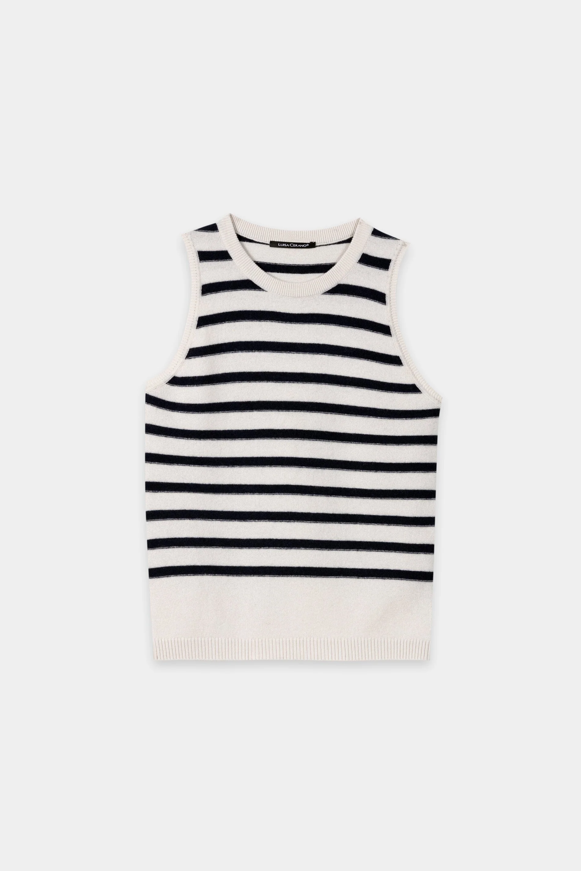 Ringel-Top aus Kaschmir-Mix - navy blue / cream - Standard - Image 5