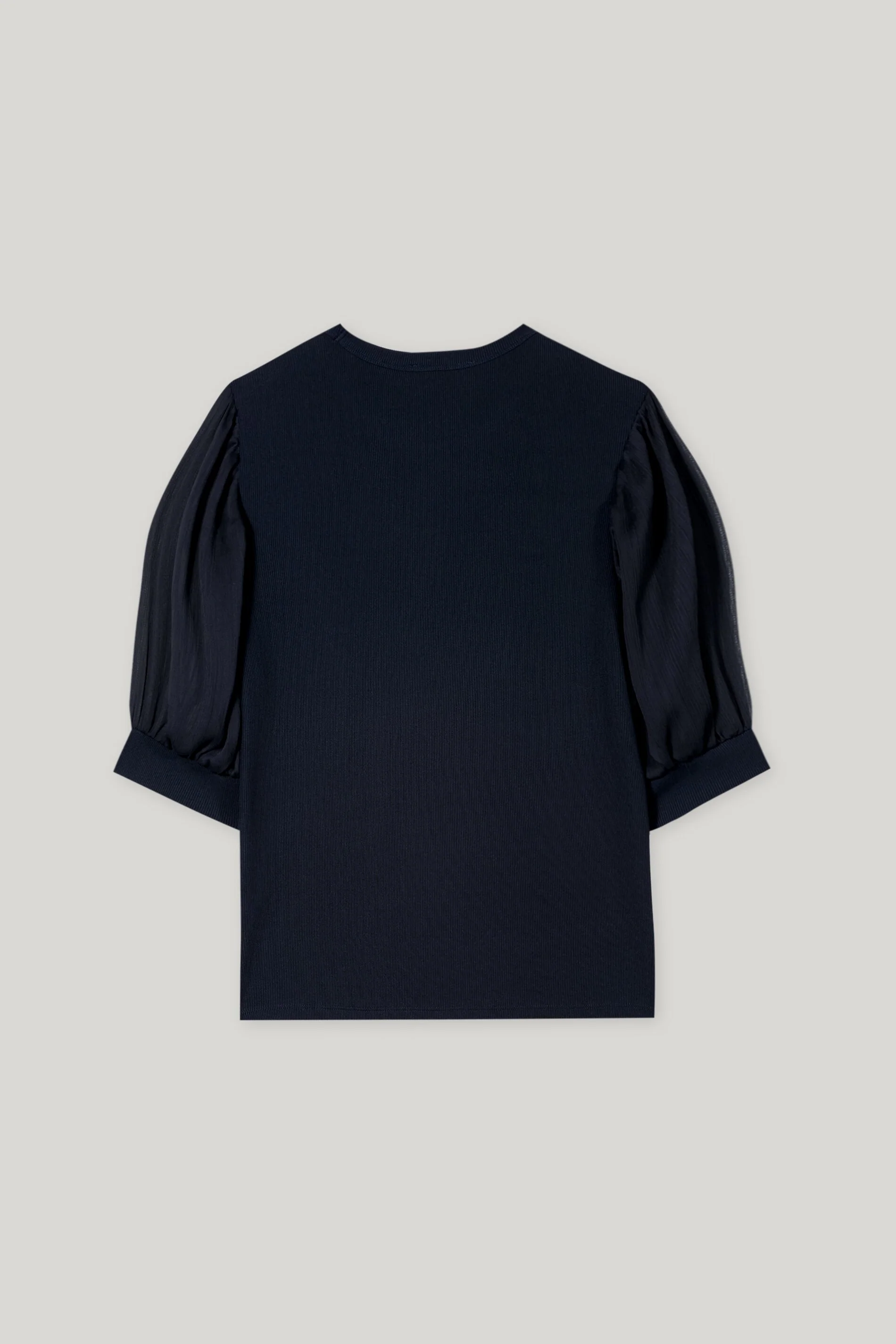 Rippshirt mit Crêpe-Ärmeln - dark blue - Standard - Image 6