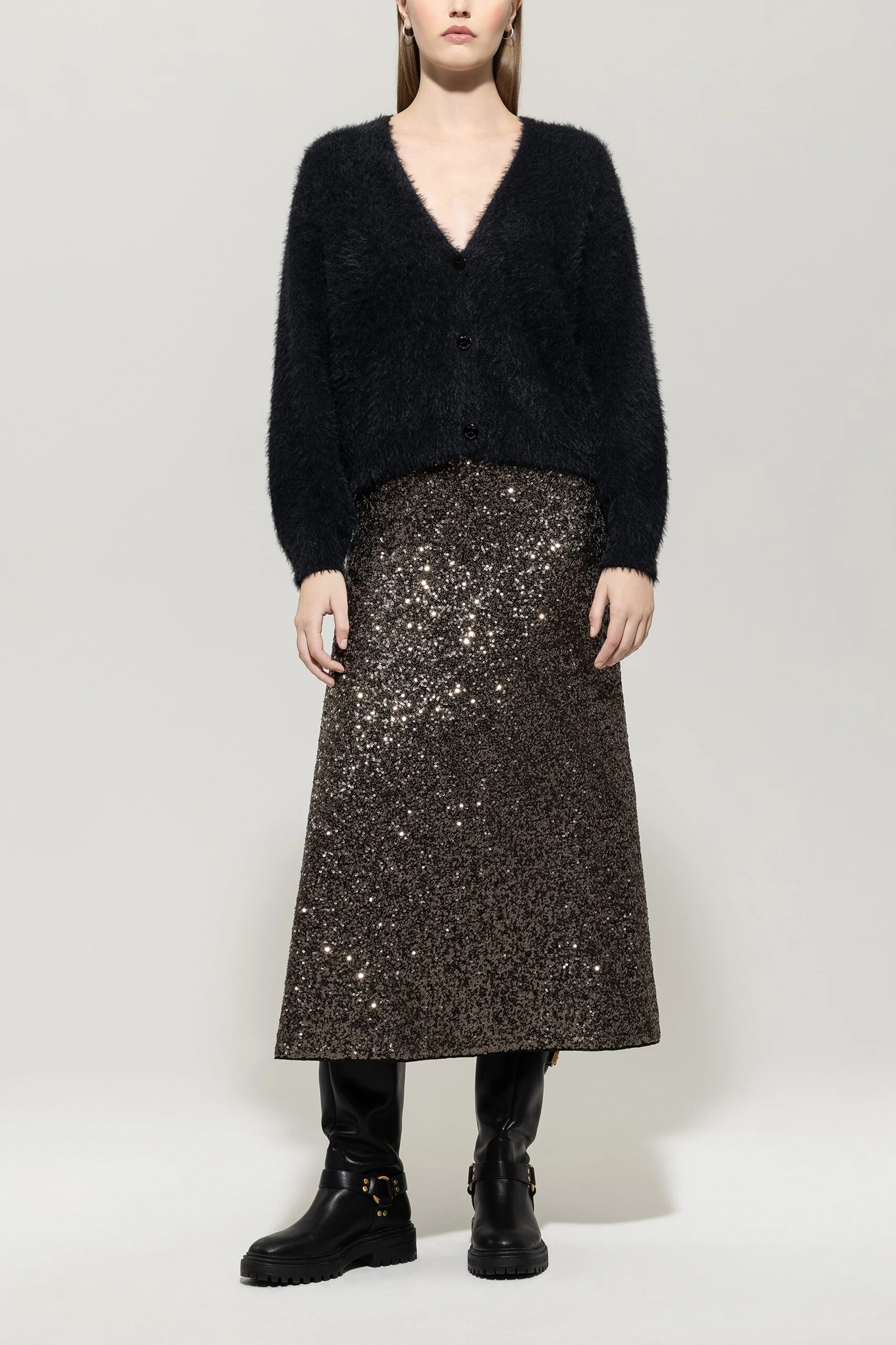 Rock mit Pailletten - urban grey - Standard