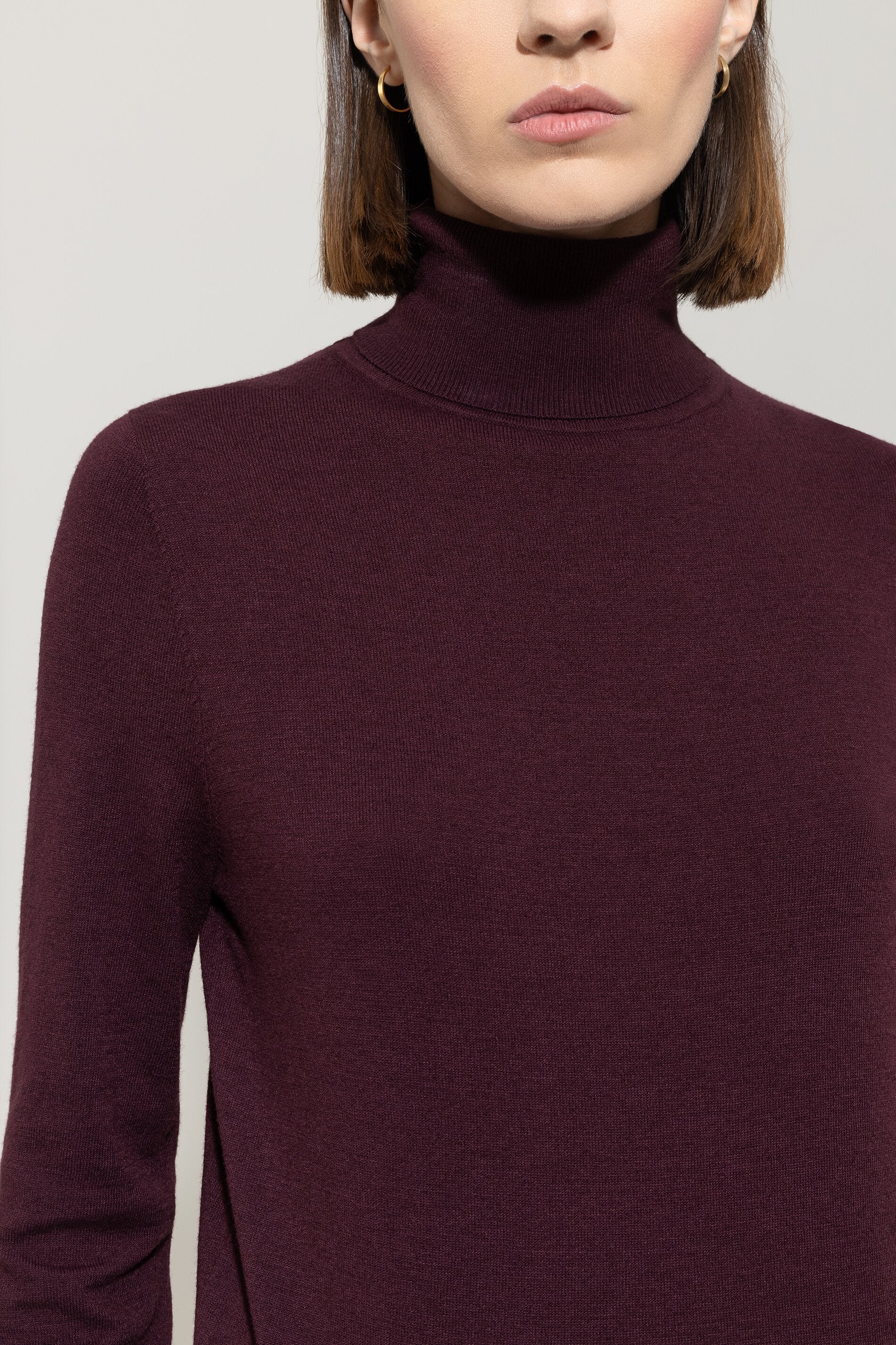 Rollkragen-Pulli aus Woll-Mix - burgundy - Standard - Image 4