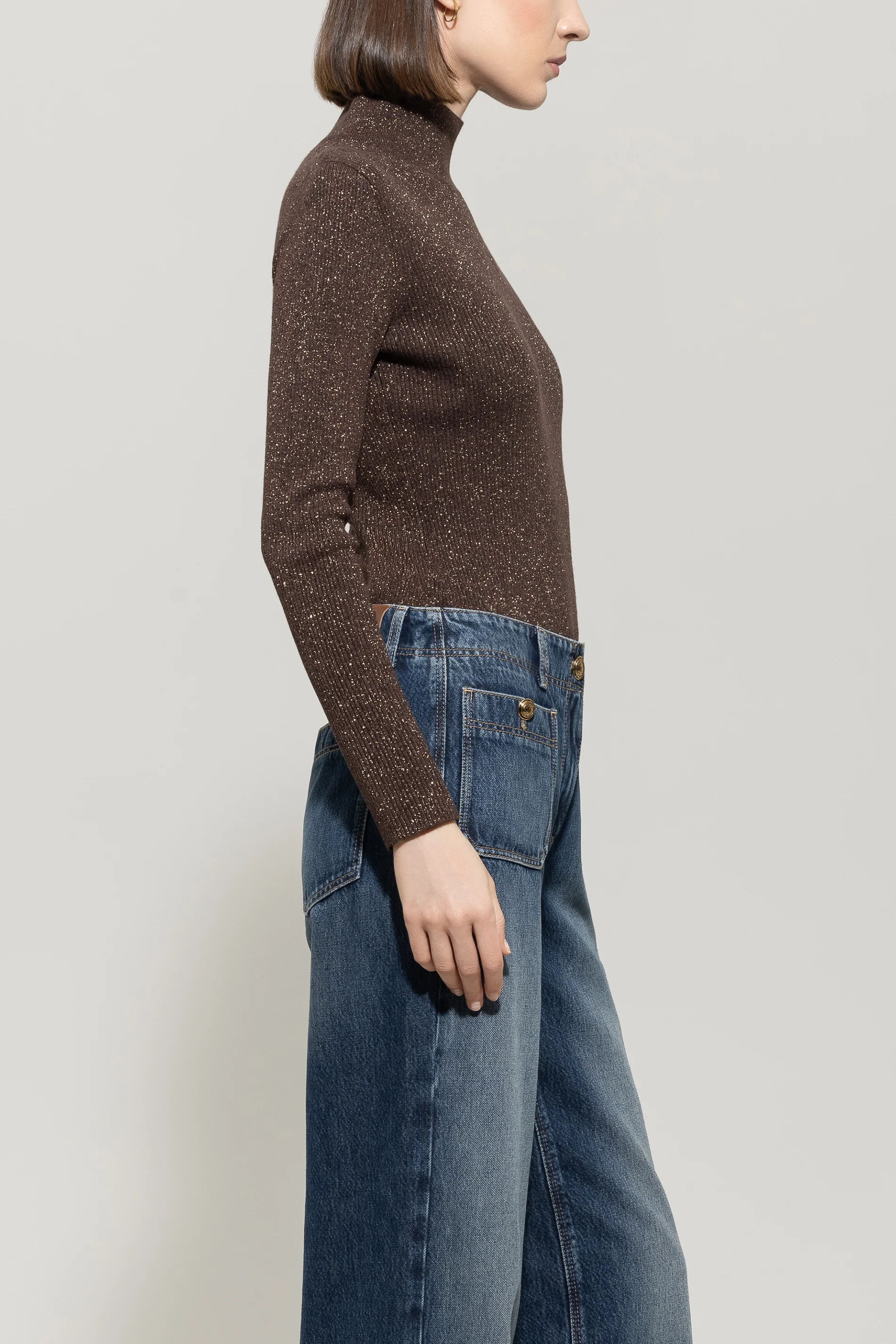 Rollkragen-Pulli aus Woll-Mix - espresso - Standard - Image 2