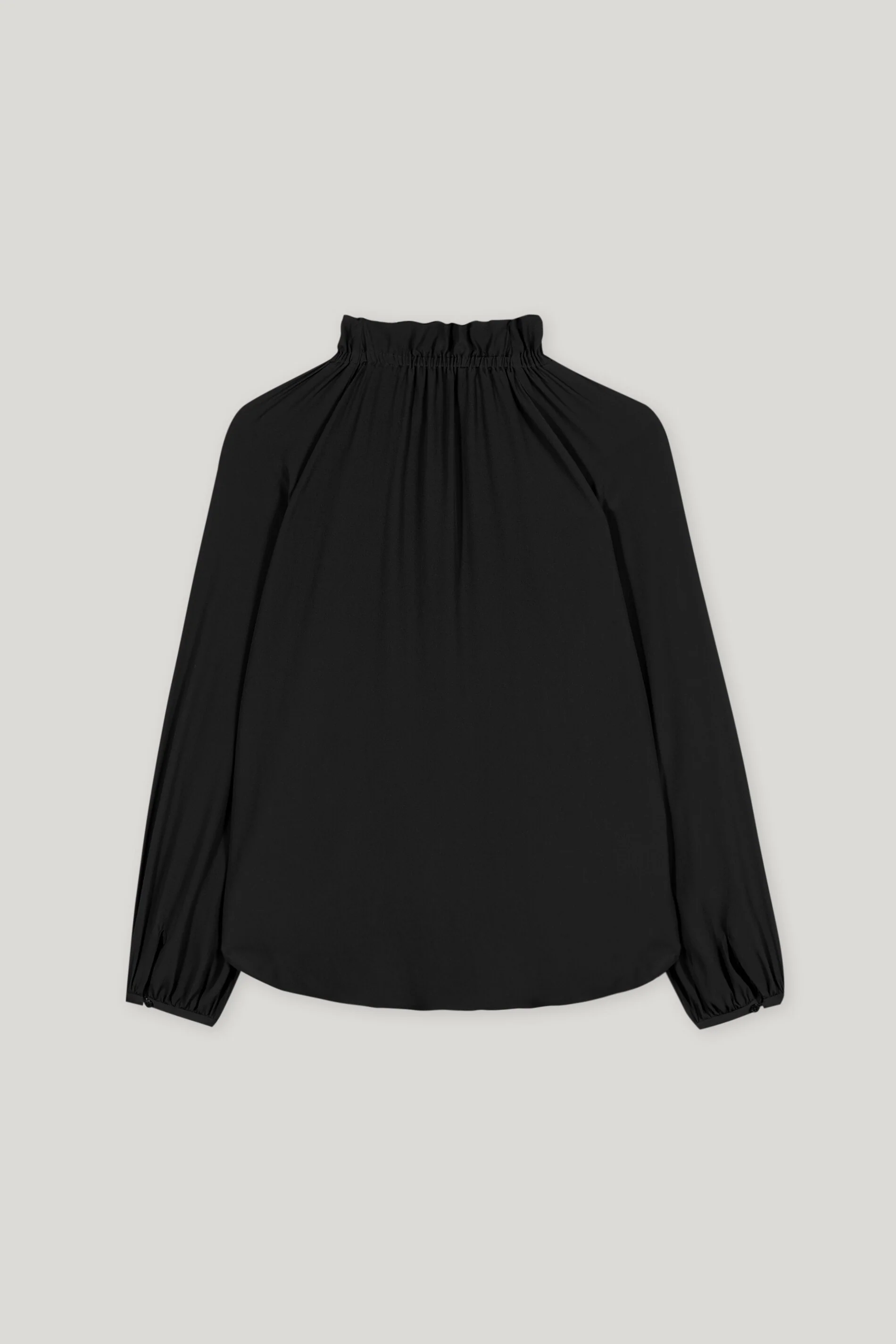 Rüschenbluse aus Seiden-Mix - deep black - Standard - Image 6