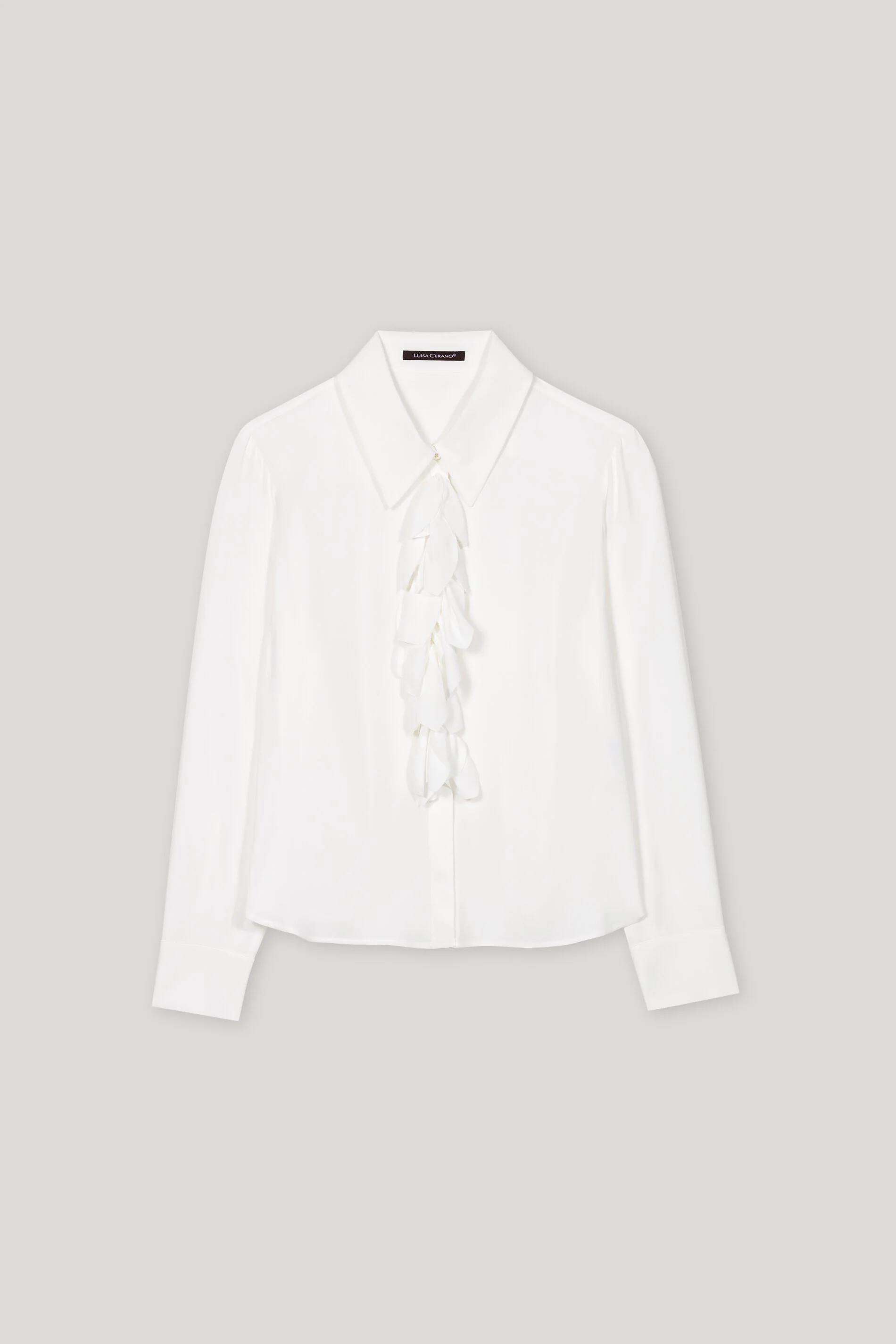 Rüschenbluse aus Seiden-Mix - off white - Standard - Image 5