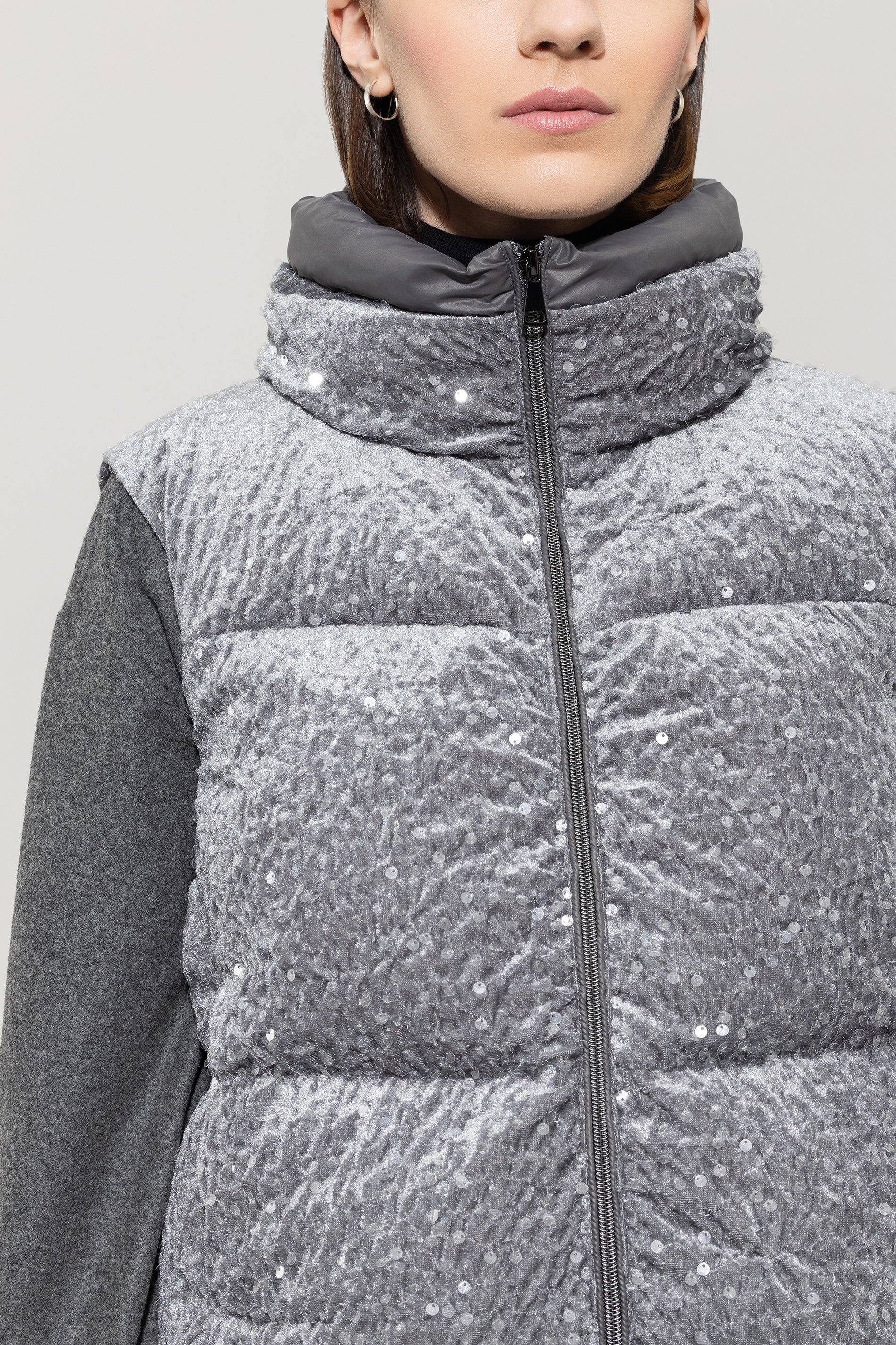 Samt-Daunenweste - urban grey - Standard - Image 4