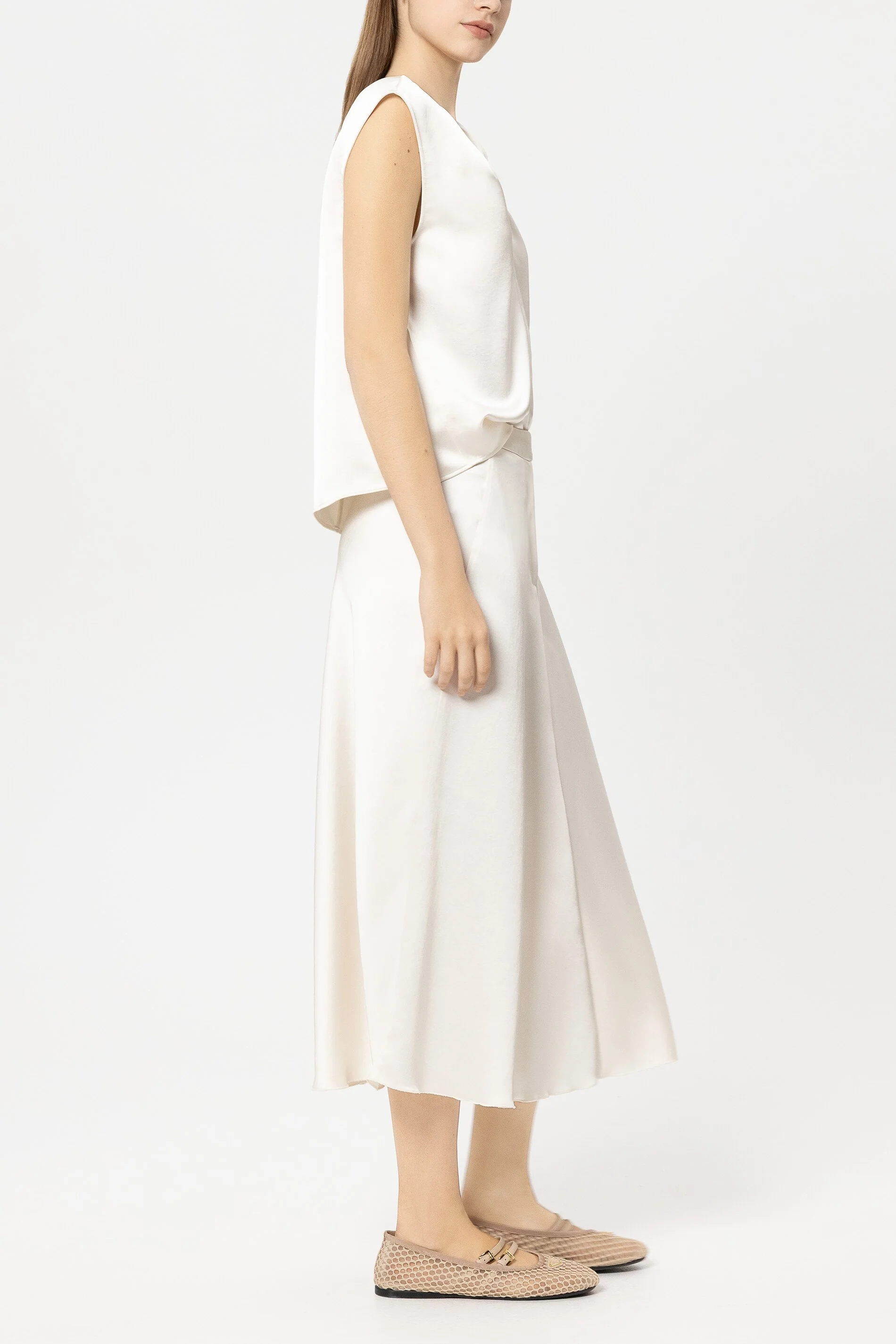 Satin-Top mit Knotendetail - cream - Standard - Image 2