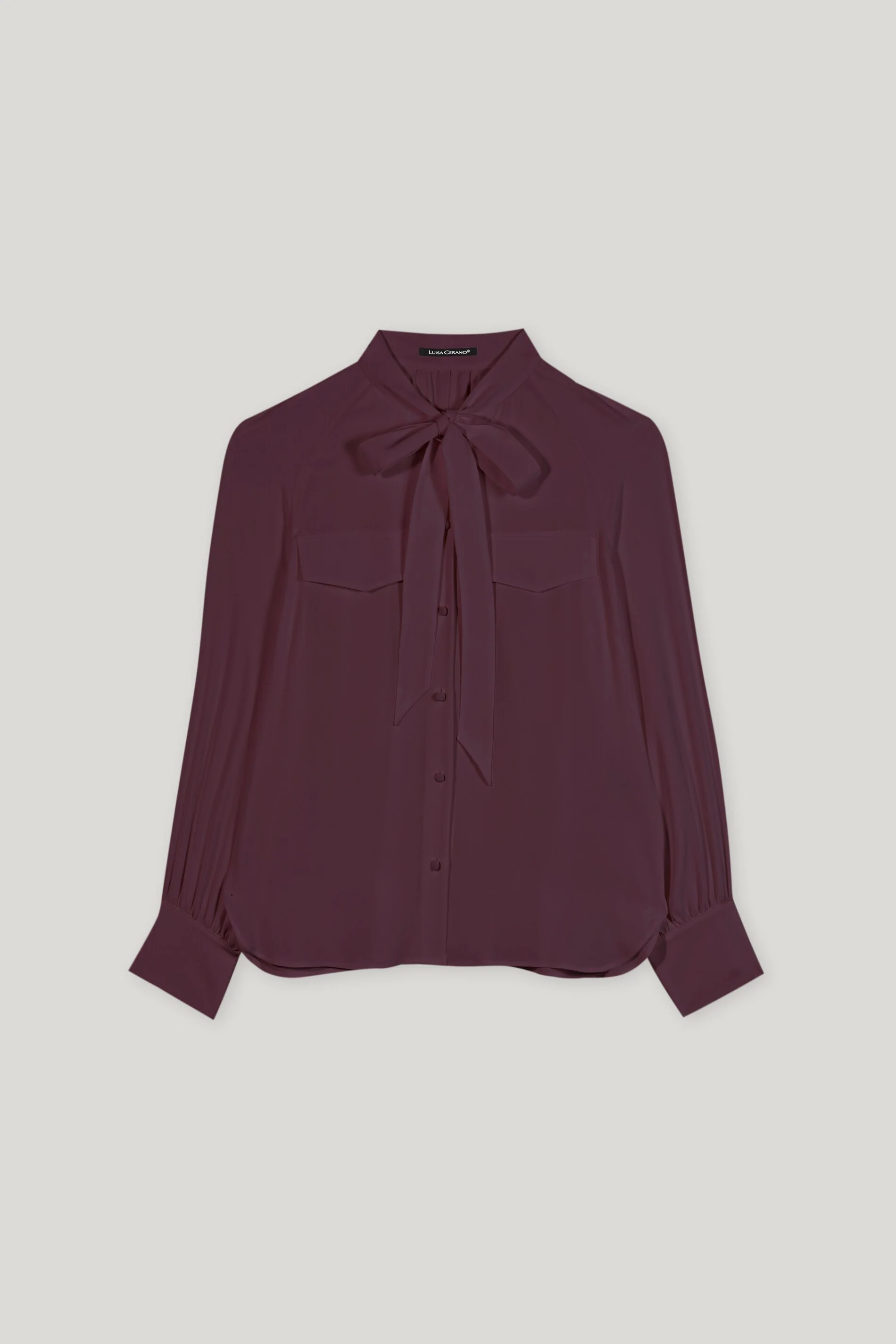 Schluppenbluse aus Seiden-Mix - burgundy - Standard - Image 5