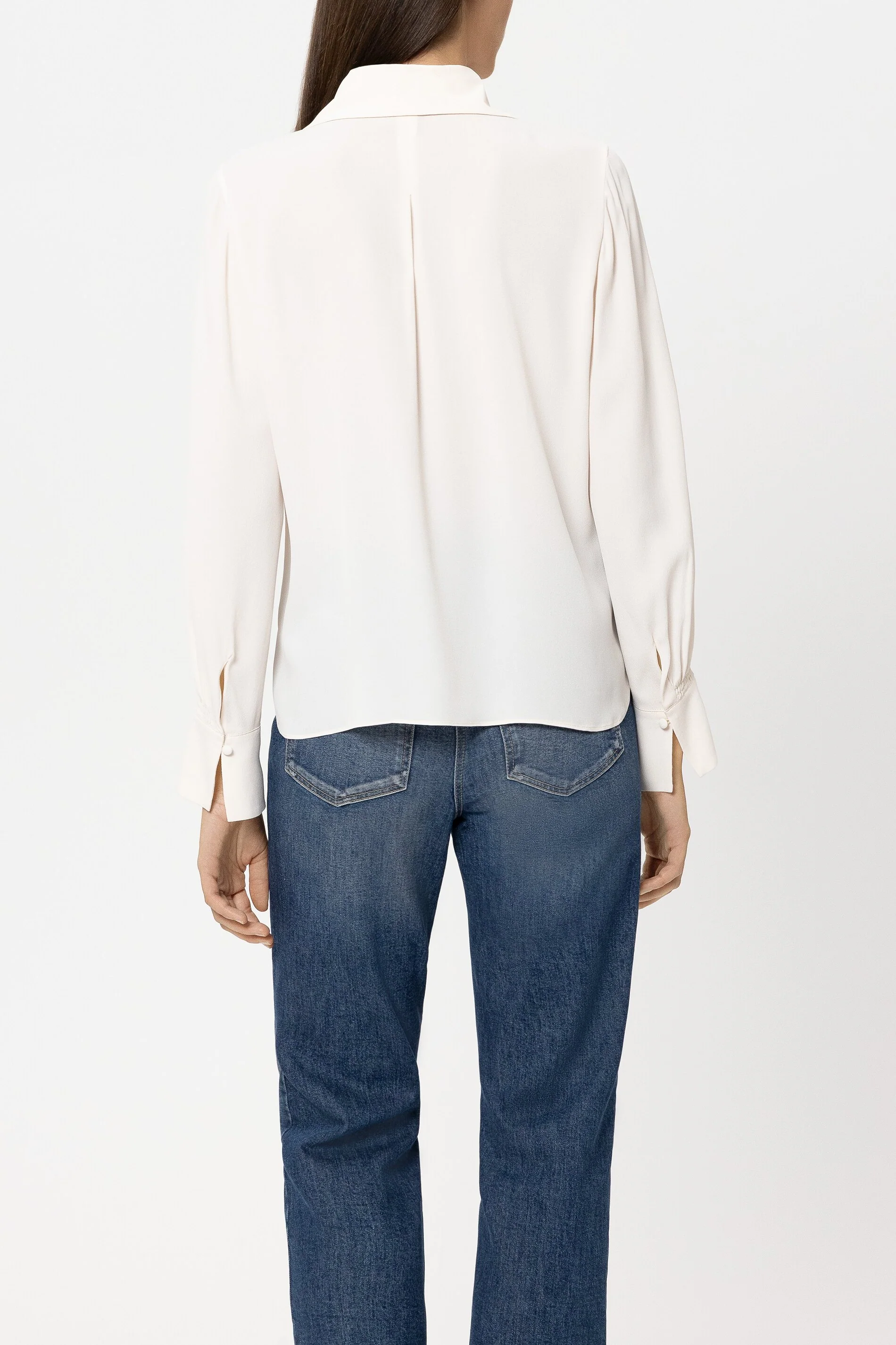 Schluppenbluse aus Seiden-Mix - cream - Standard - Image 3