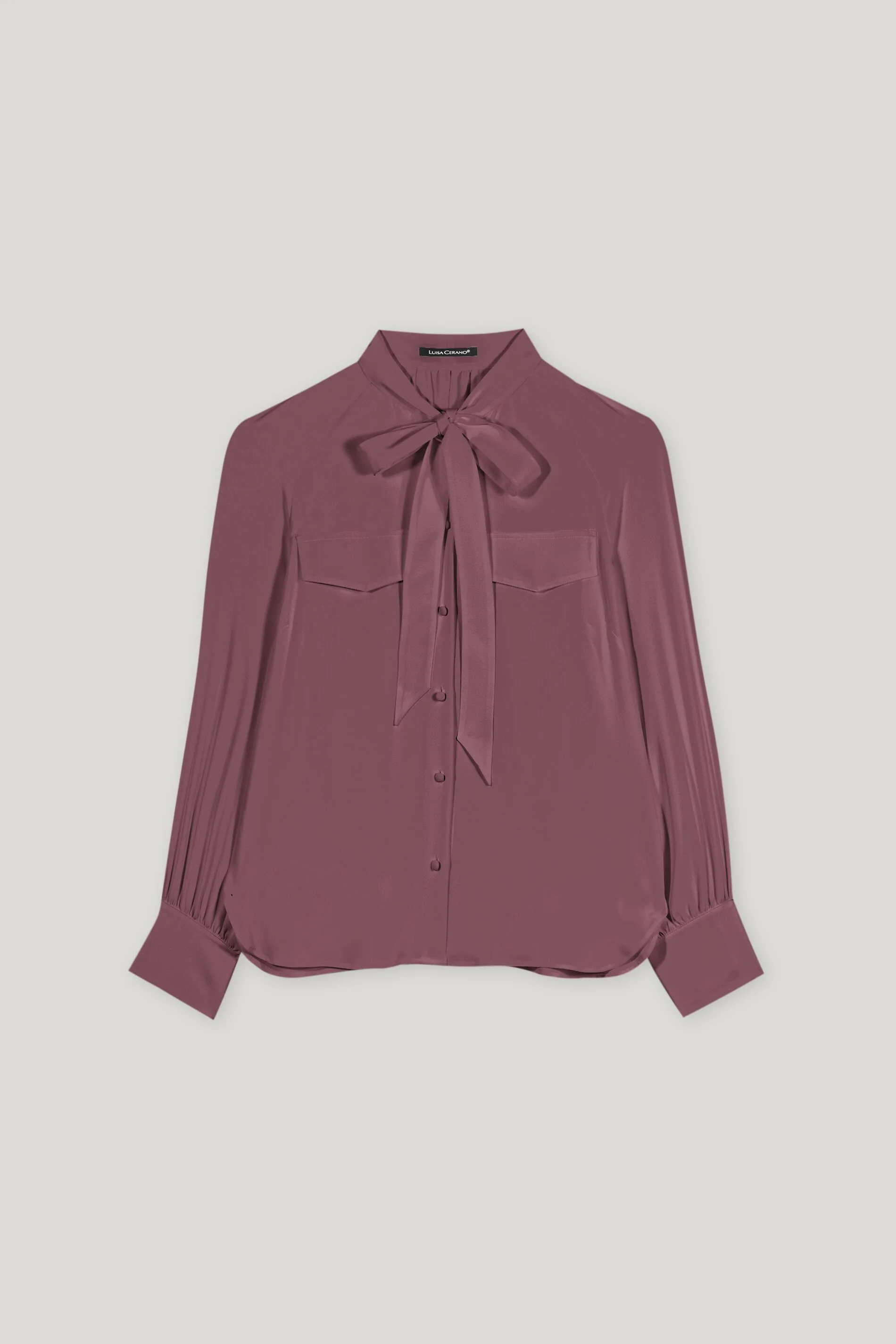 Schluppenbluse aus Seiden-Mix - heather - Standard - Image 5