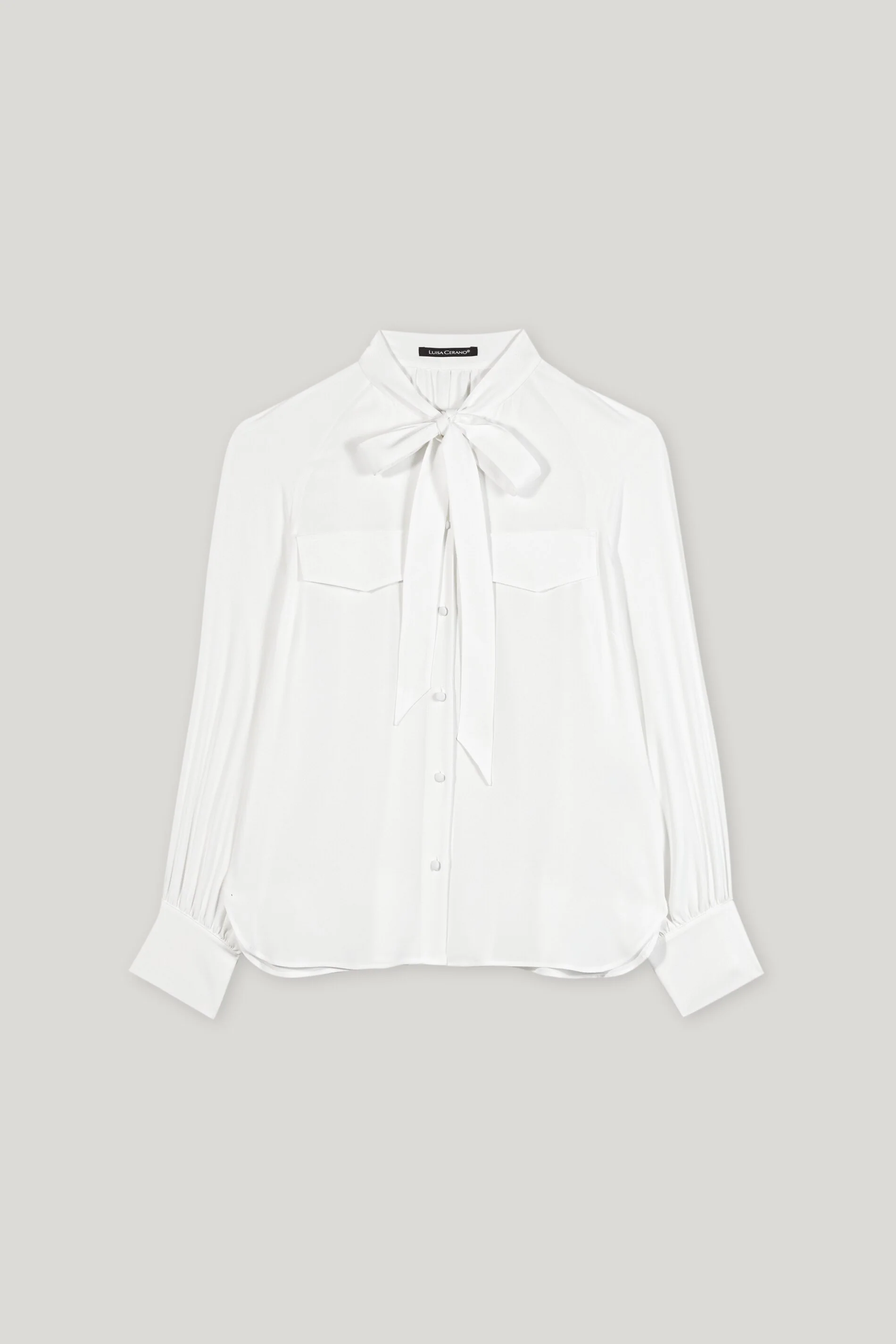 Schluppenbluse aus Seiden-Mix - off white - Standard - Image 5