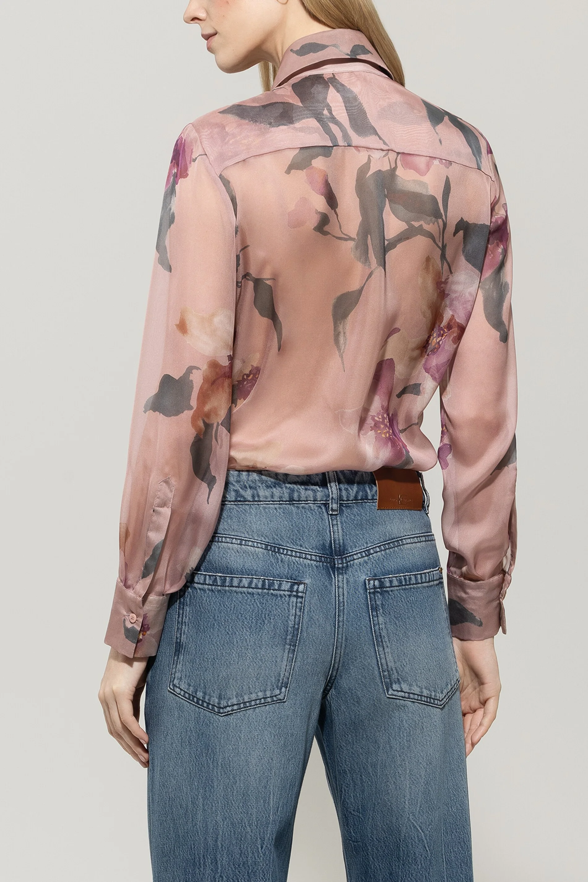 Seidenbluse mit Flower-Print - multi - mit Rüsche - Image 3