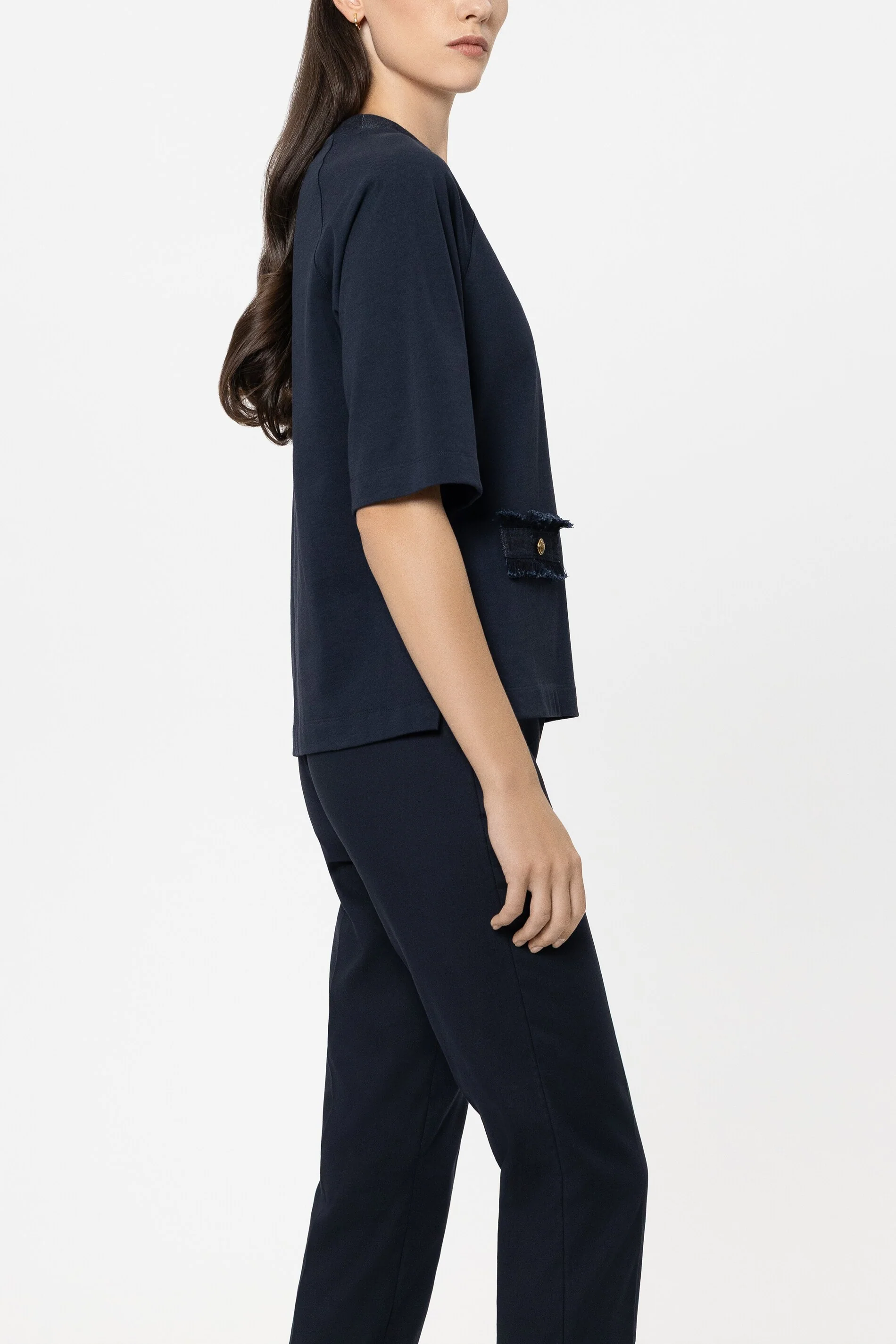 Shirt mit Denim-Patch - navy blue - Standard - Image 2