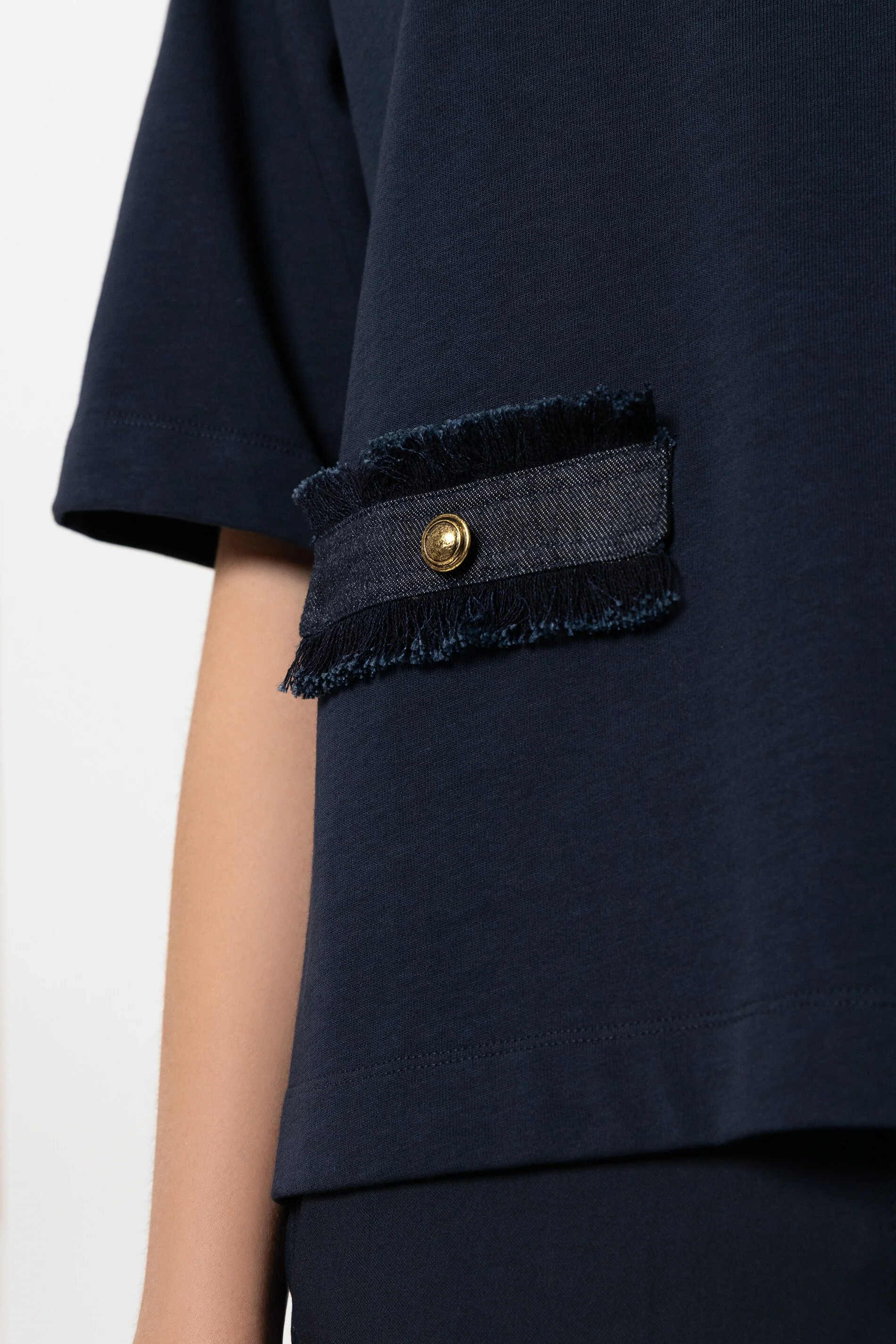 Shirt mit Denim-Patch - navy blue - Standard - Image 4