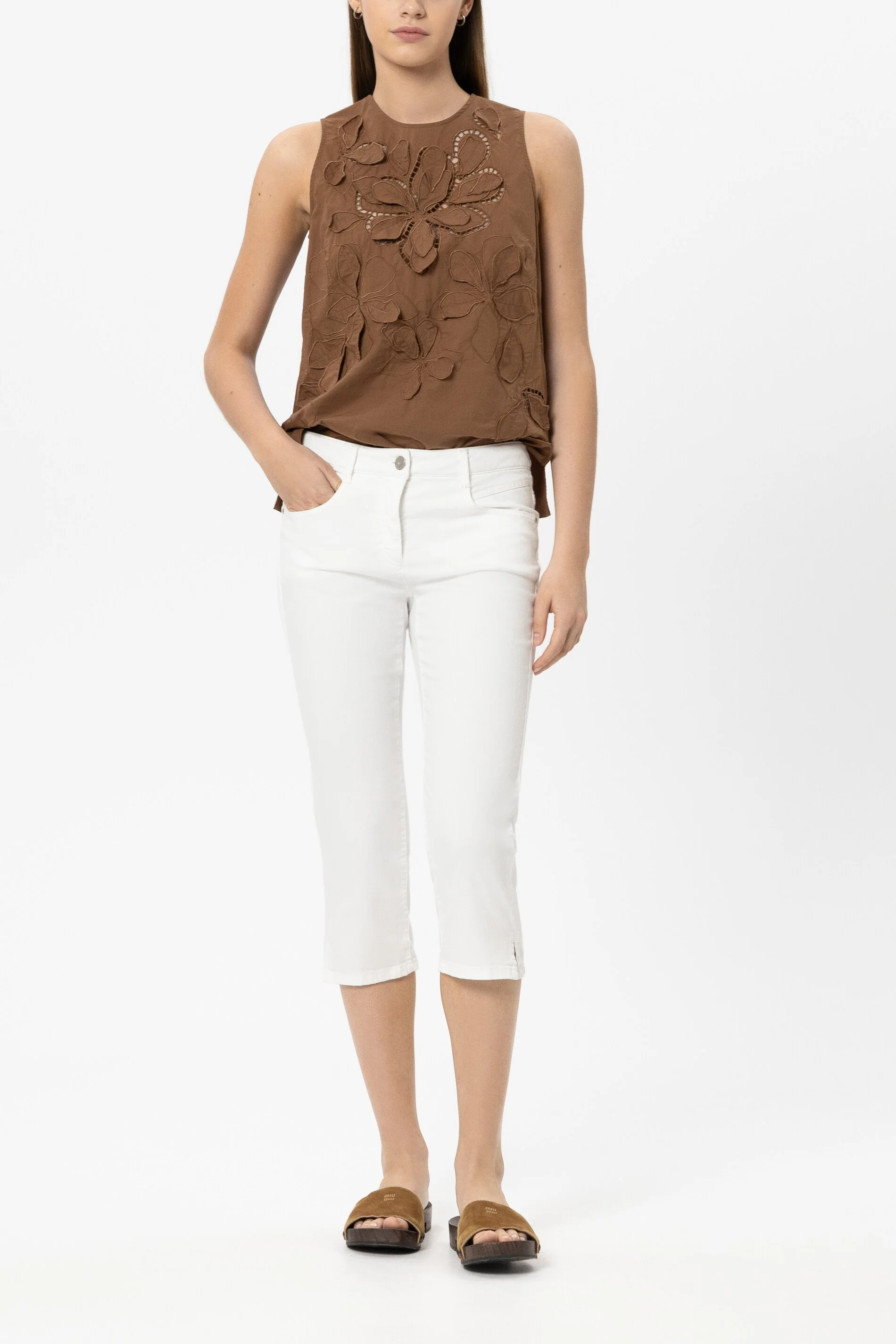 Skinny-Capri-Denim - white - Standard
