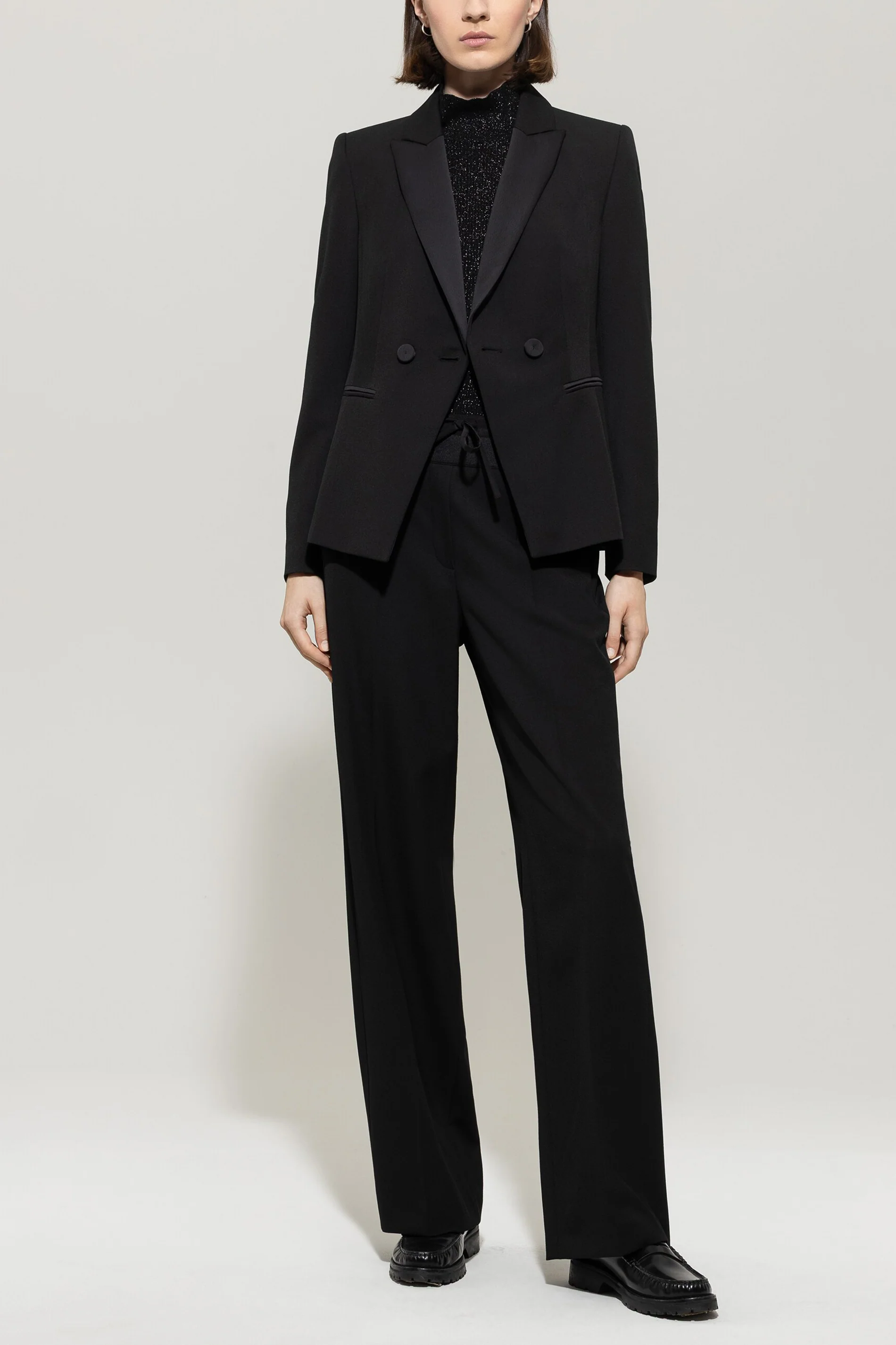 Smoking-Blazer - deep black - mit Patch