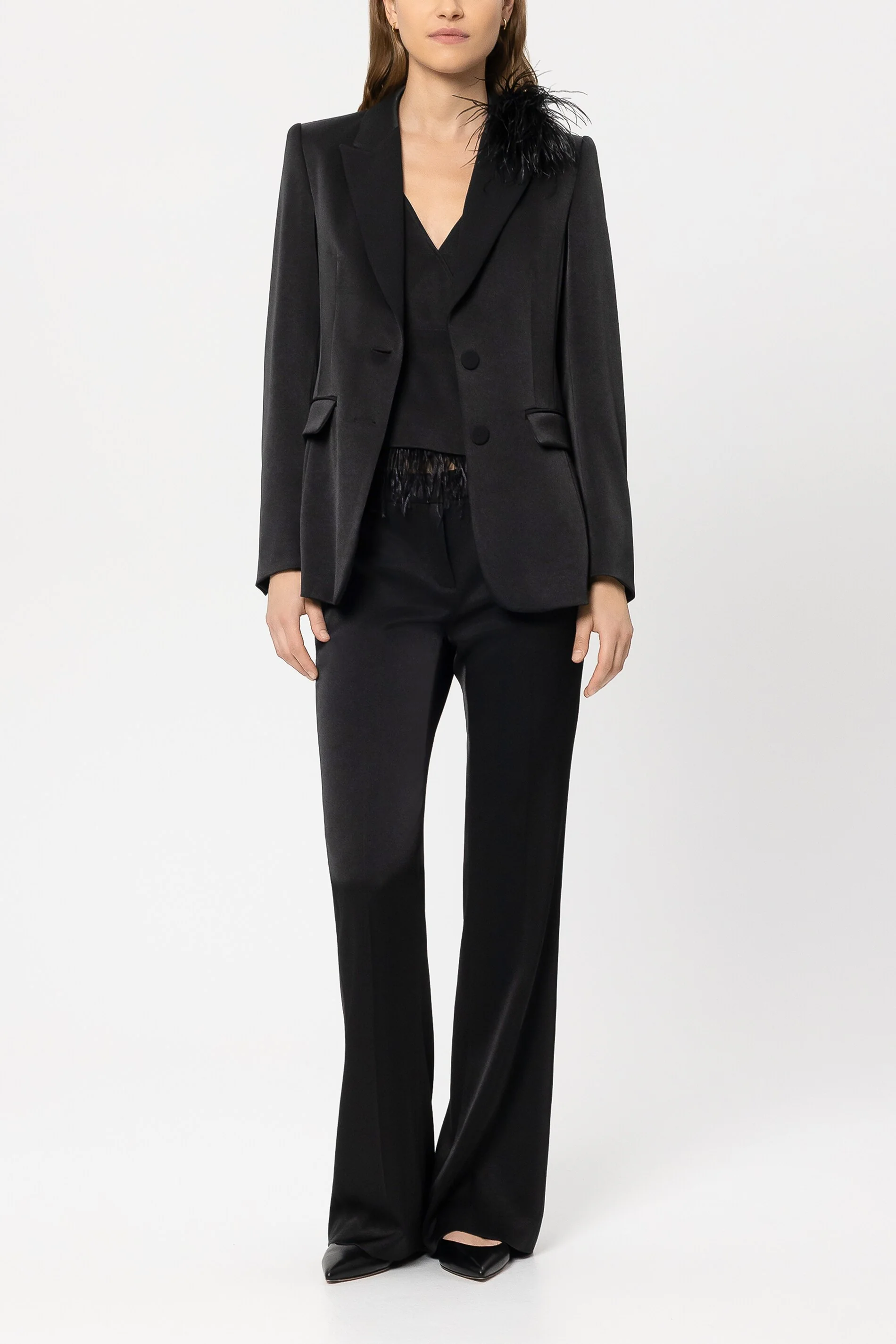 Smoking-Blazer in Satin-Optik - black - Standard