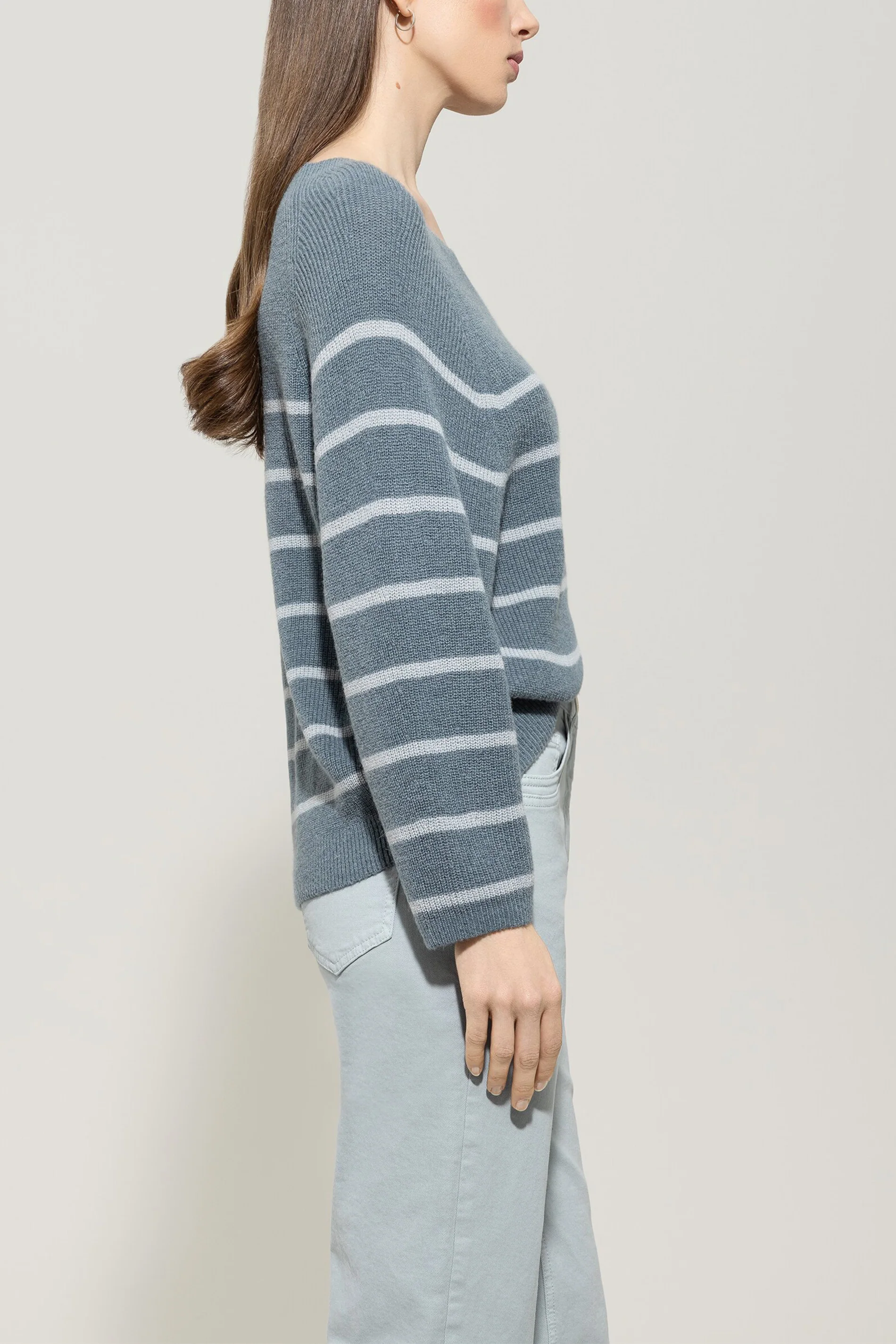 Streifen-Raglan-Pullover - greyish blue / light blue - Standard - Image 2