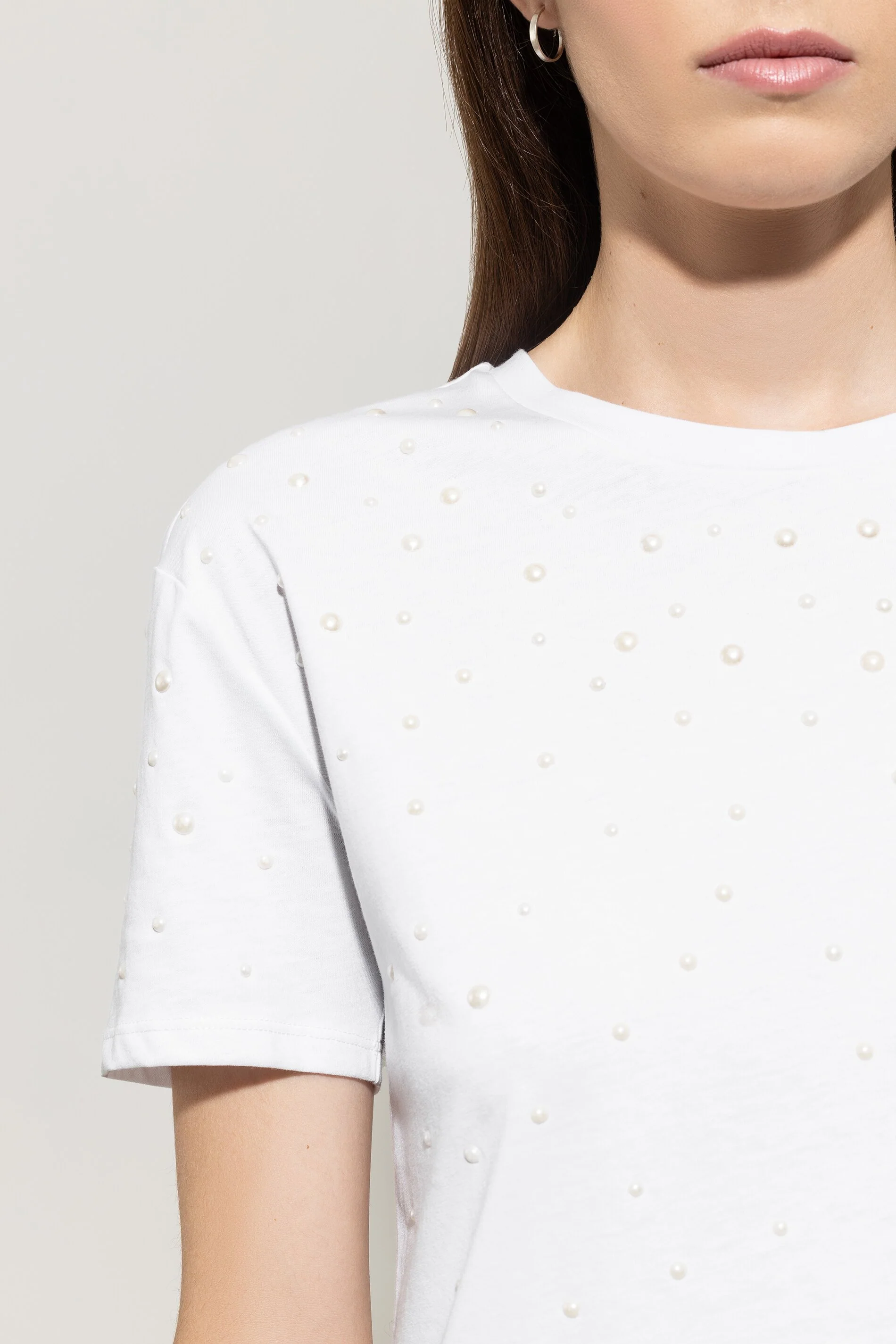 T-Shirt mit Perlen - bleached white - Standard - Image 4