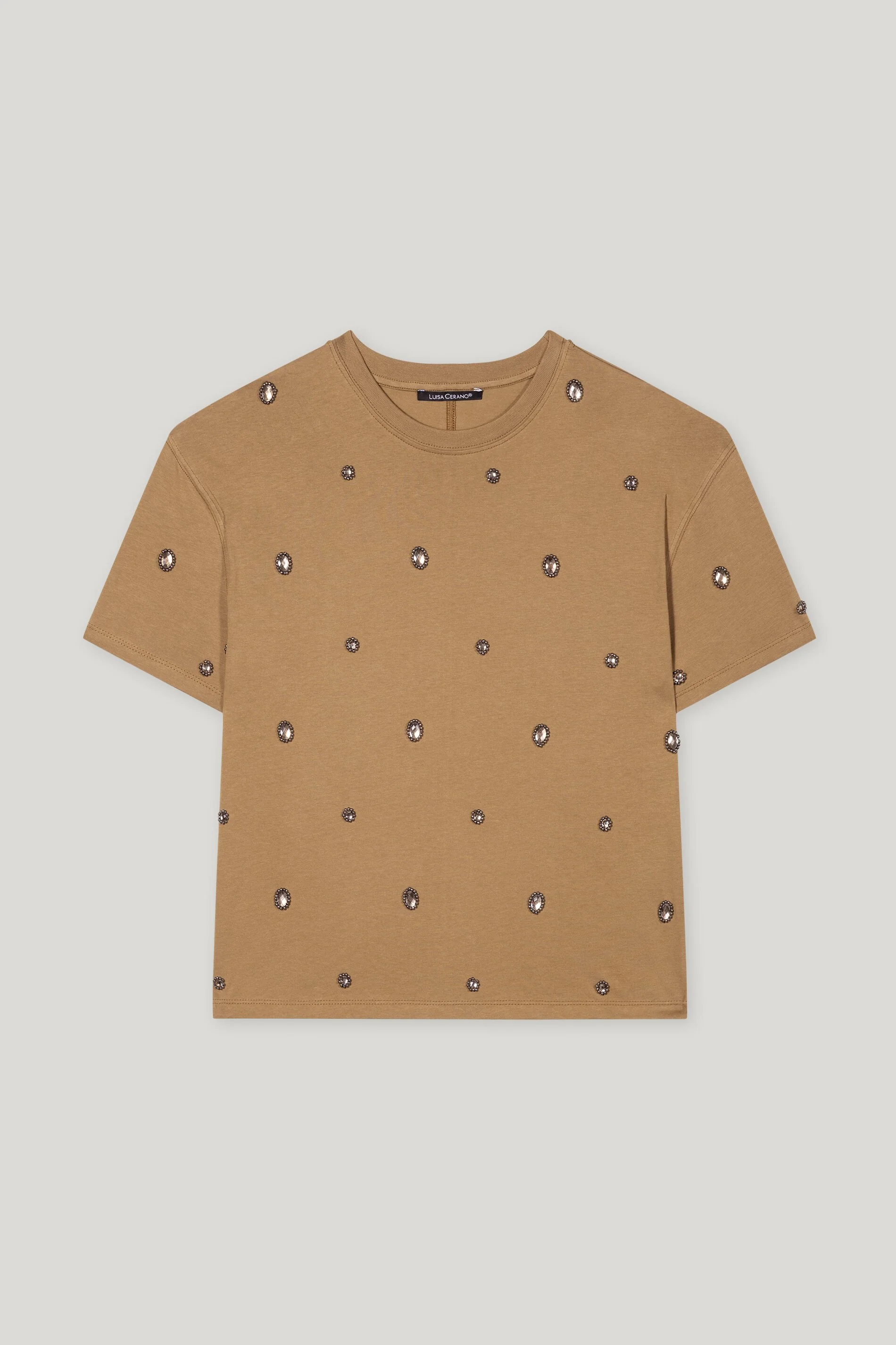 T-Shirt mit Perlendetails - hanf - Standard - Image 5