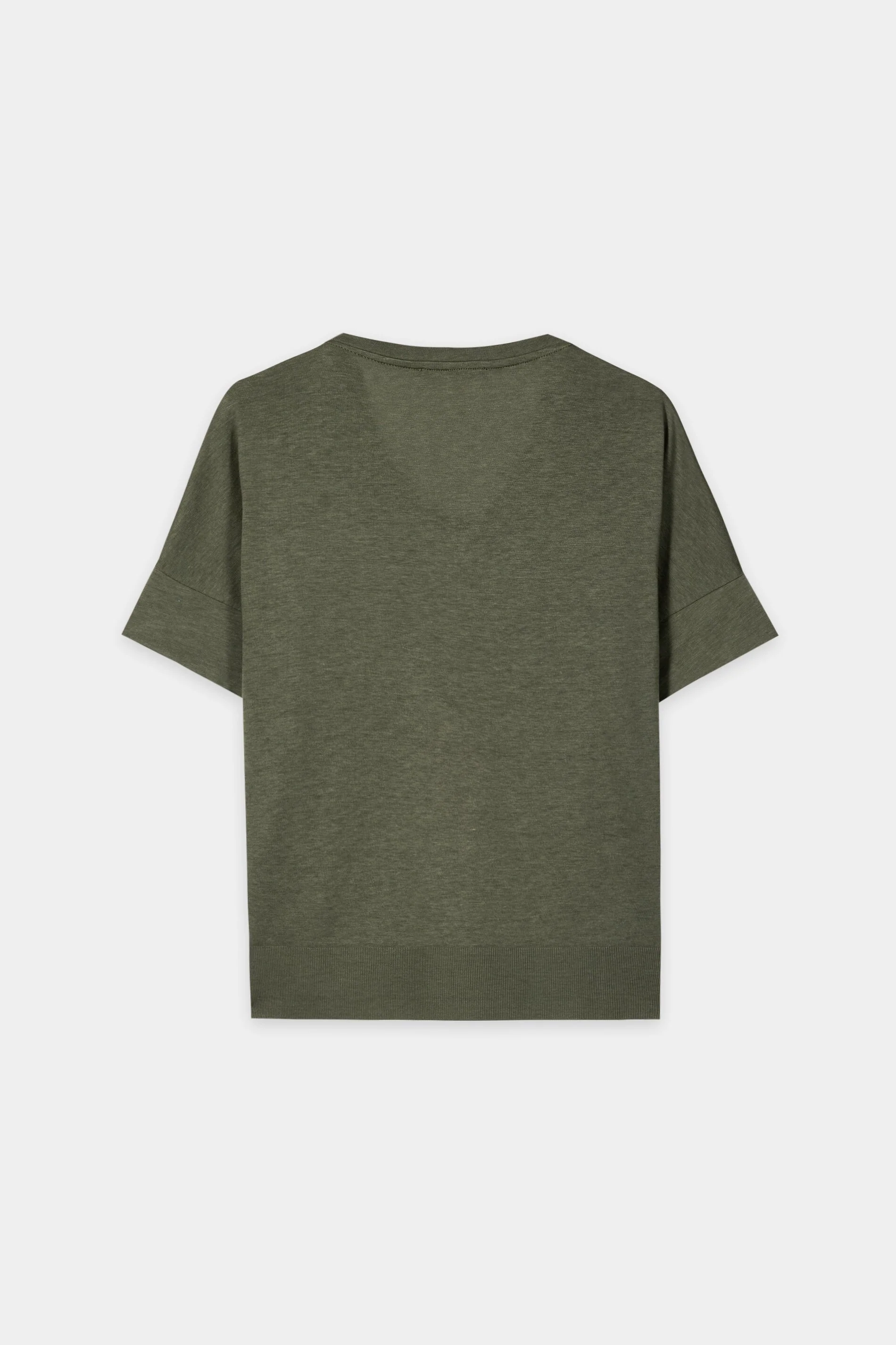 T-Shirt mit Ripp-Saum - khaki - Standard - Image 6
