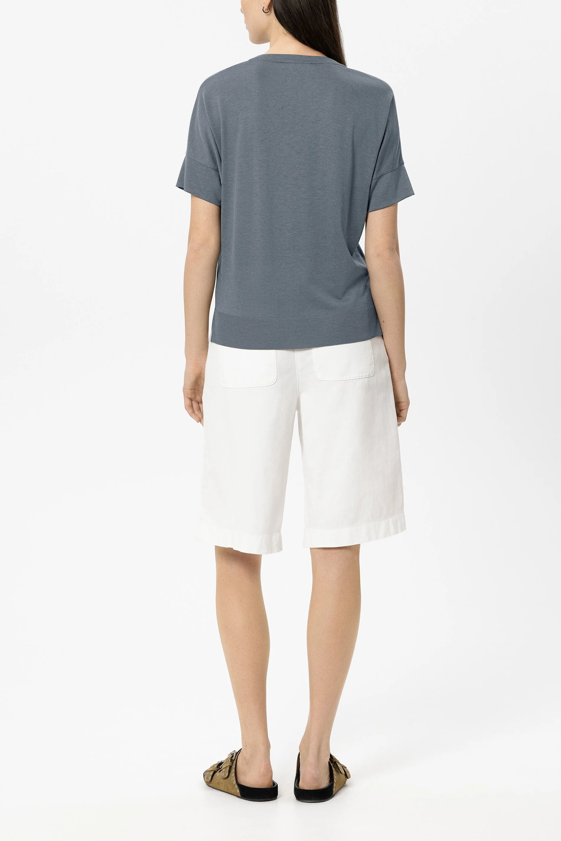 T-Shirt mit Ripp-Saum - tinted blue - Standard - Image 3