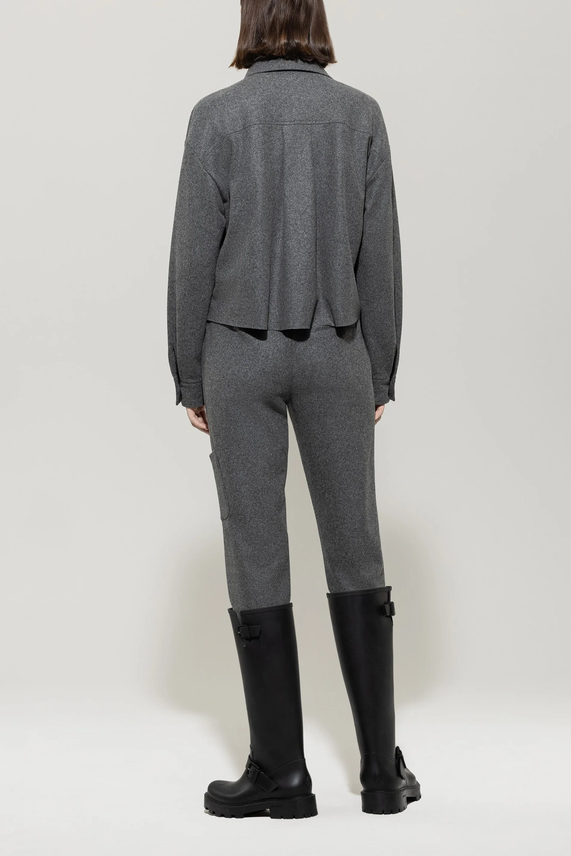 Tapered-Flanell-Joggpants - dark grey melange - Standard - Image 3