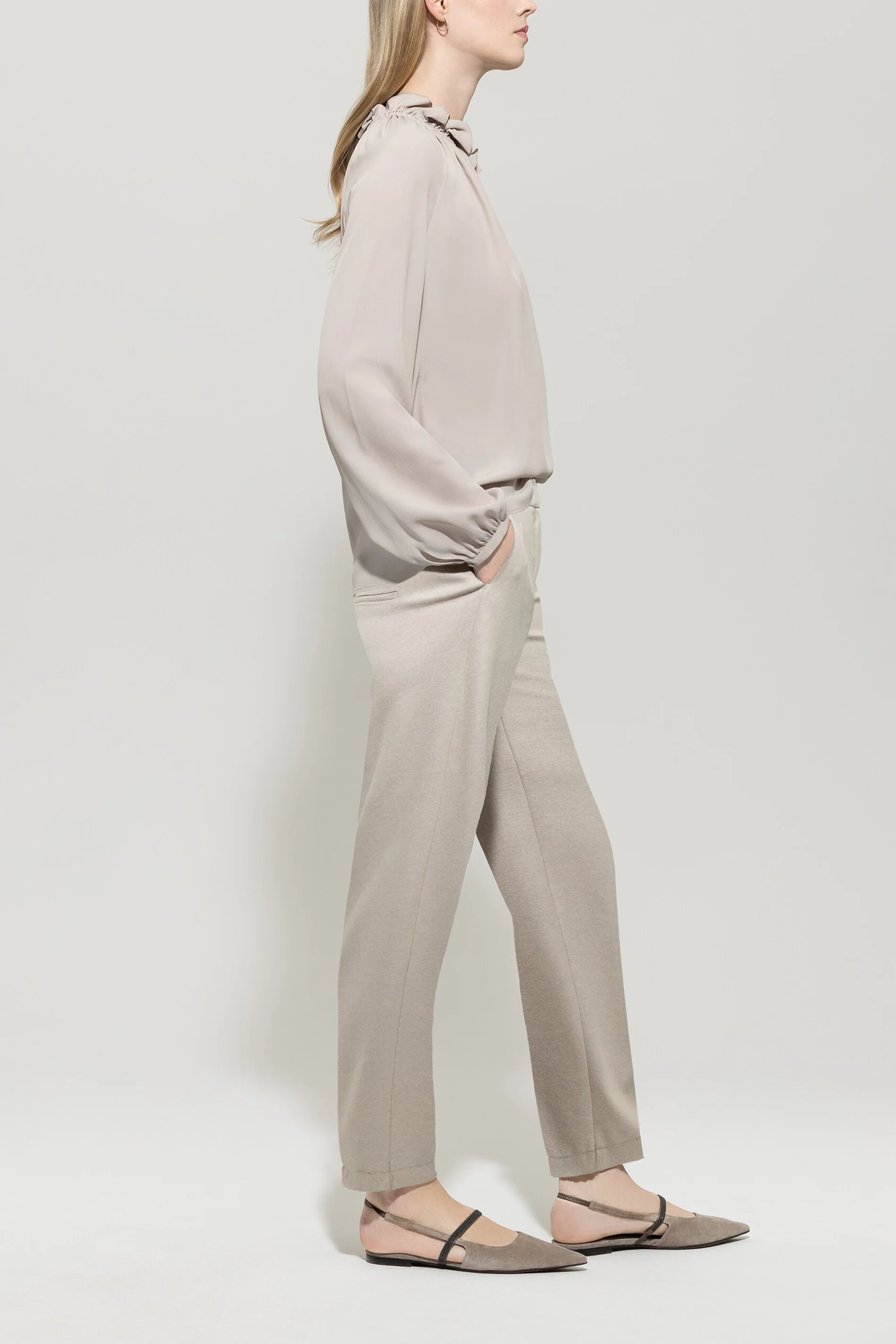 Tapered-Flanell-Joggpants - oyster - Standard - Image 2