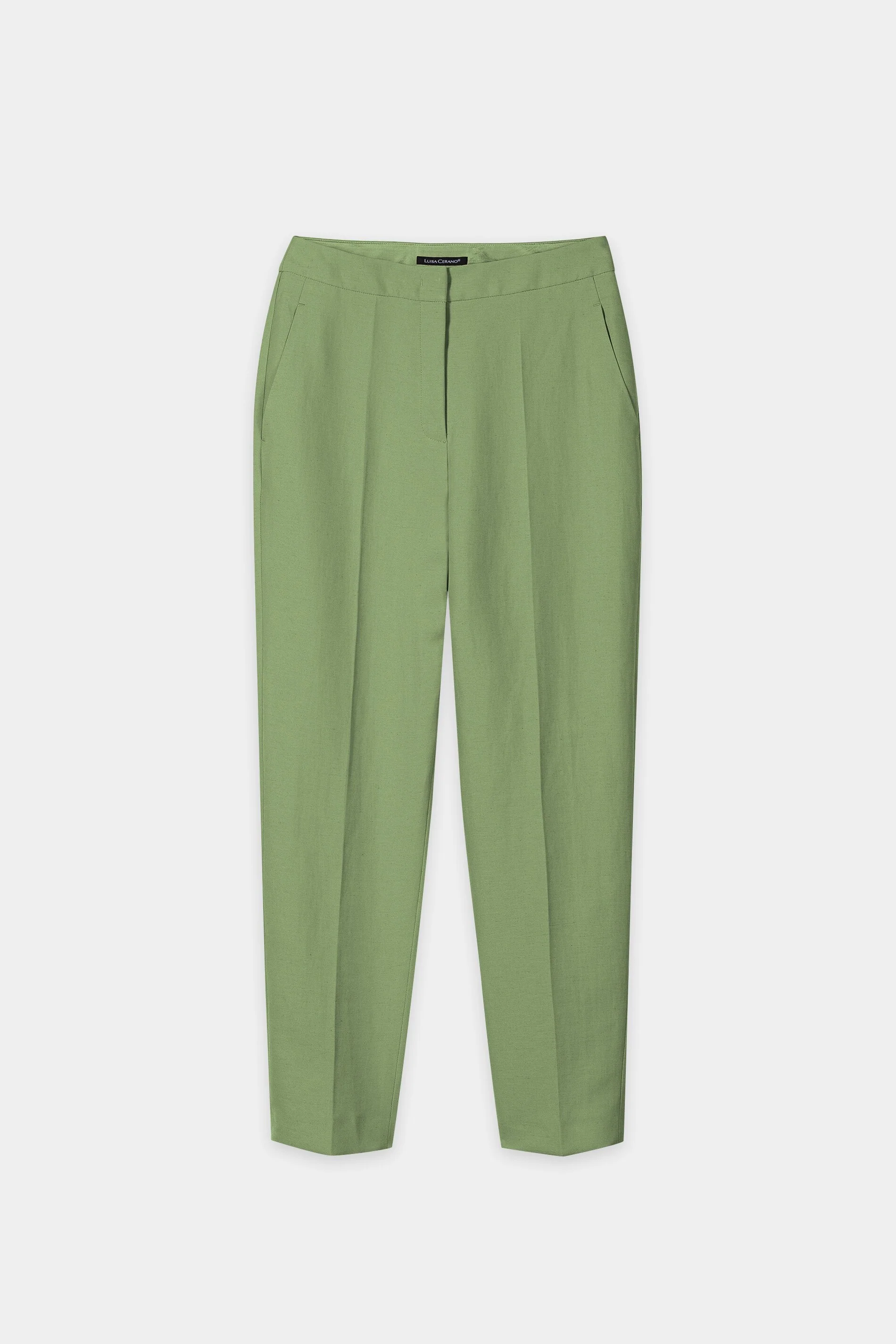 Tapered-Pants aus Leinen-Mix - moss green - Standard - Image 5
