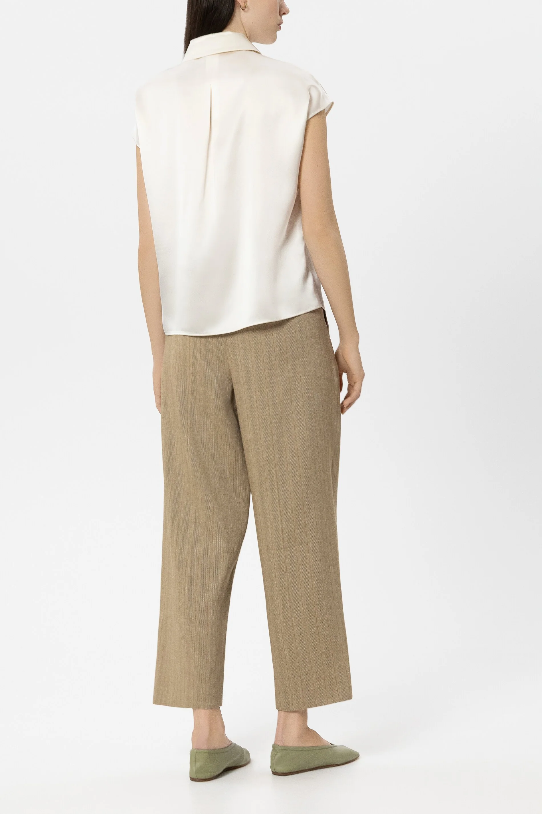 Tapered-Pants aus Leinen-Mix - sand - Standard - Image 3